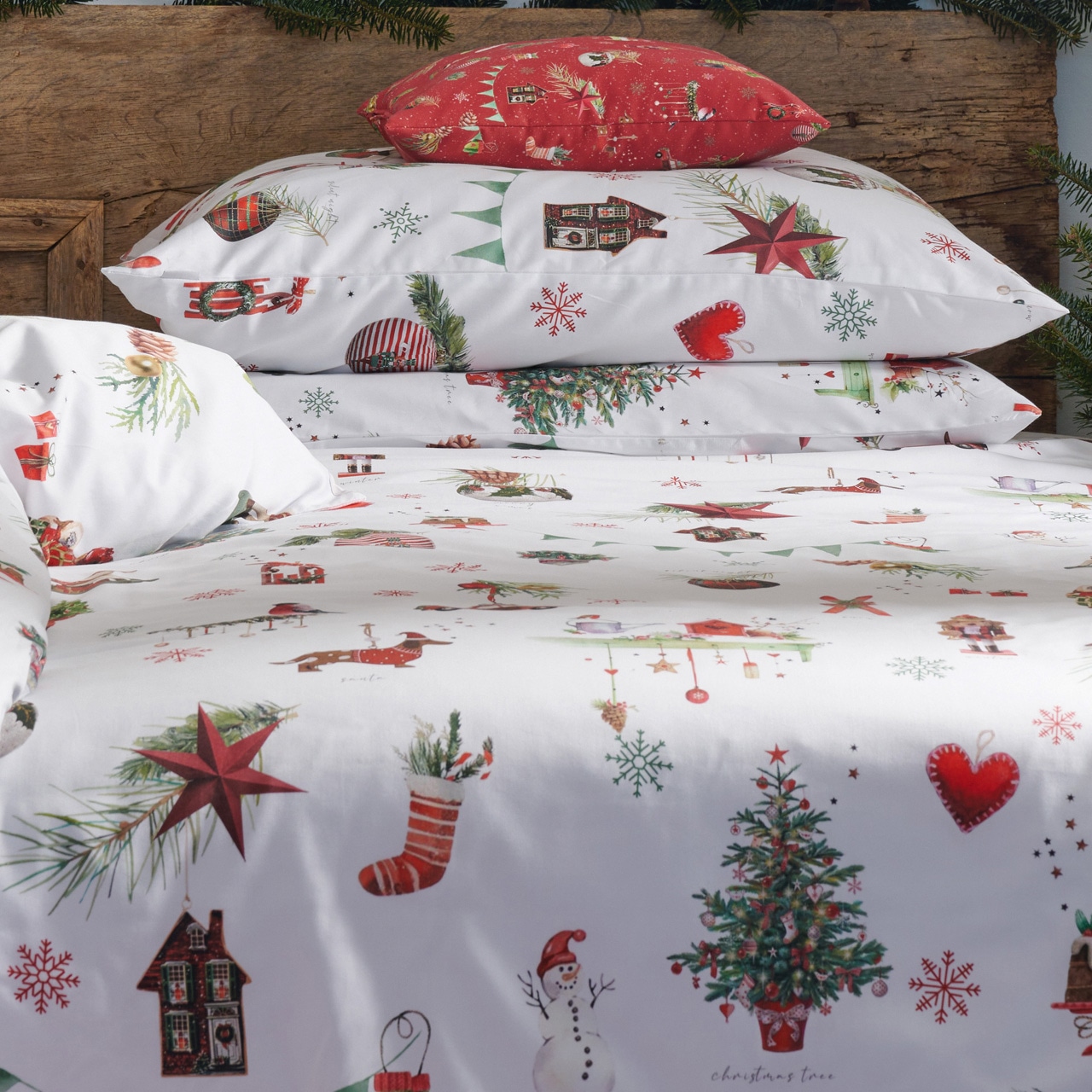 APELT Bettwäsche »Finn« 2 Stk. mit Weihnachtsmotiven