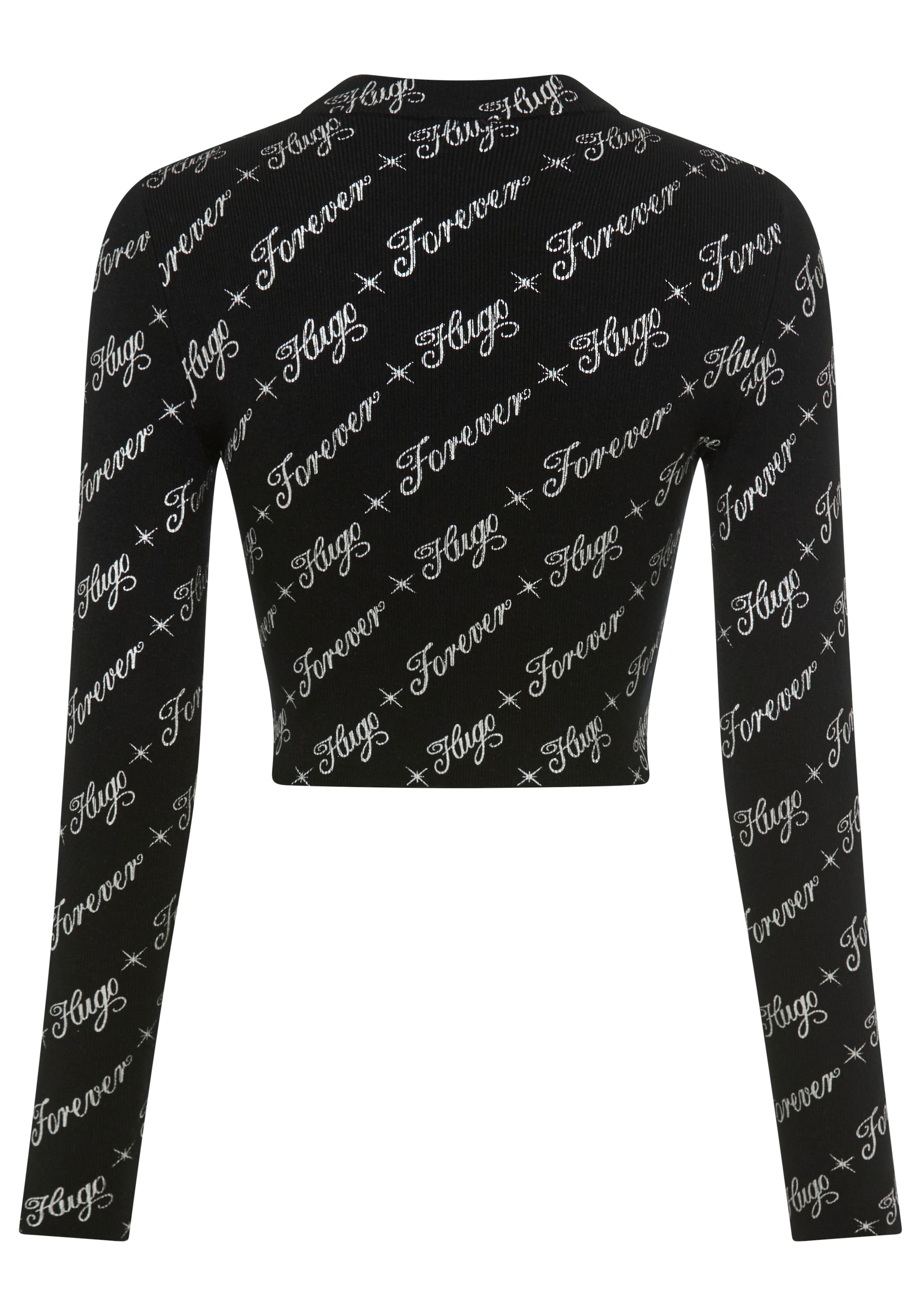 HUGO Blue Langarmshirt »Soiler« mit All-Over-Print, cropped