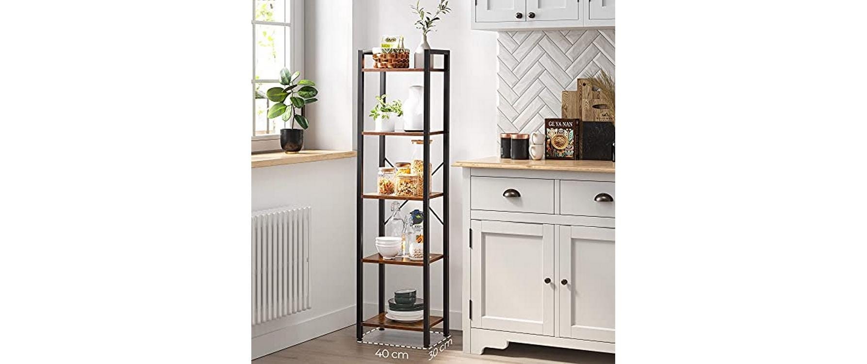 VASAGLE Étagère »40 x 30 x 146 cm, Braun/Schwarz«