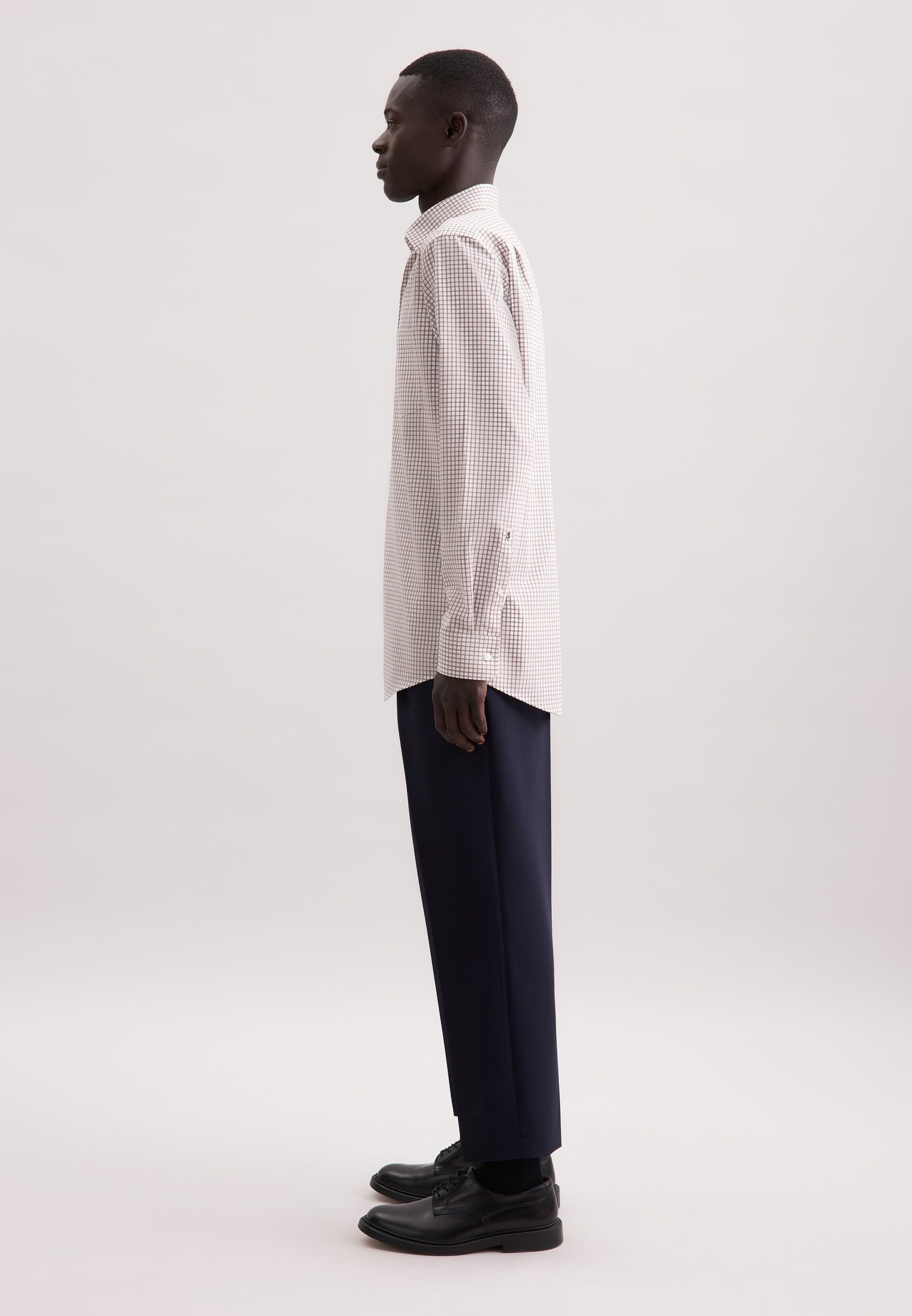 seidensticker Businesshemd »Schwarze Rose« Regular 1/1 Covered-Button-Down-Kragen Karo