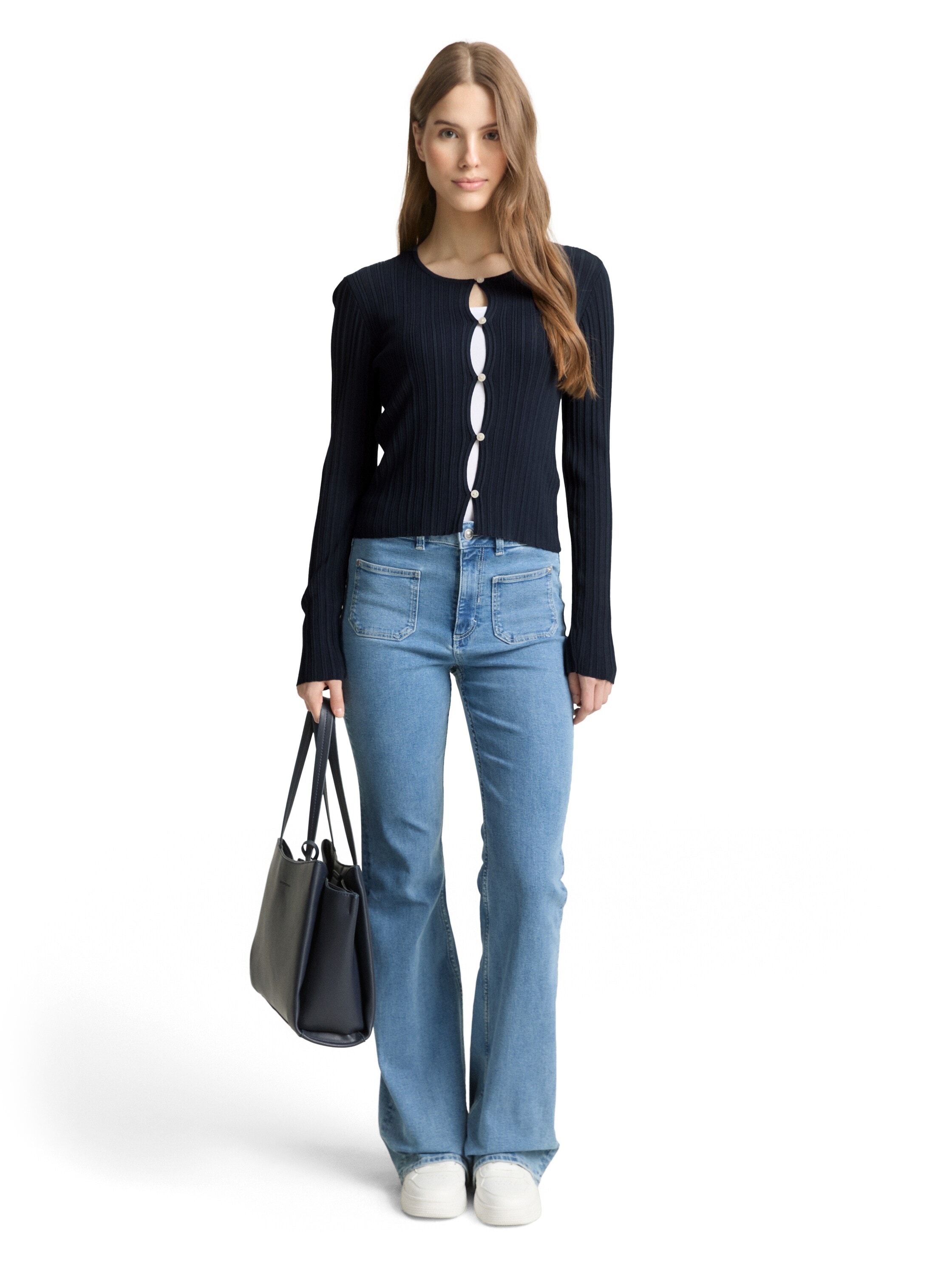 TOM TAILOR Denim Veste en tricot mit gewelltem Abschluss