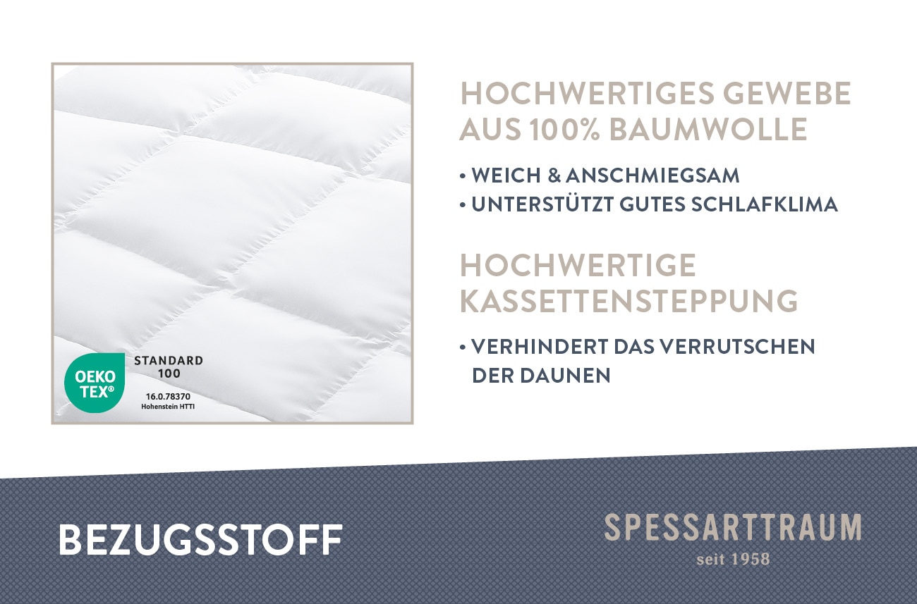 SPESSARTTRAUM Couette en duvet »Mein Engel Bettdecke 135x200cm & weitere Grössen« ultra-léger Füllung 100 % duvet d'oie 1 cuis tlg. couettes certifiées Made Green et adaptées aux allergiques à la poussière domestique