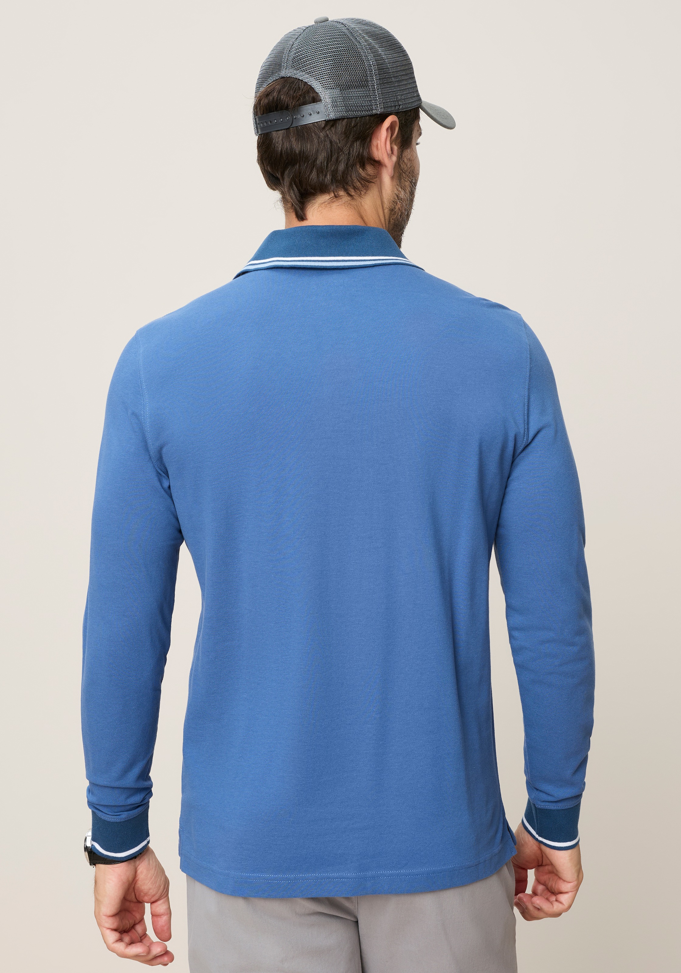 Man's World Polo coupe normale, manches longues, look casual classique