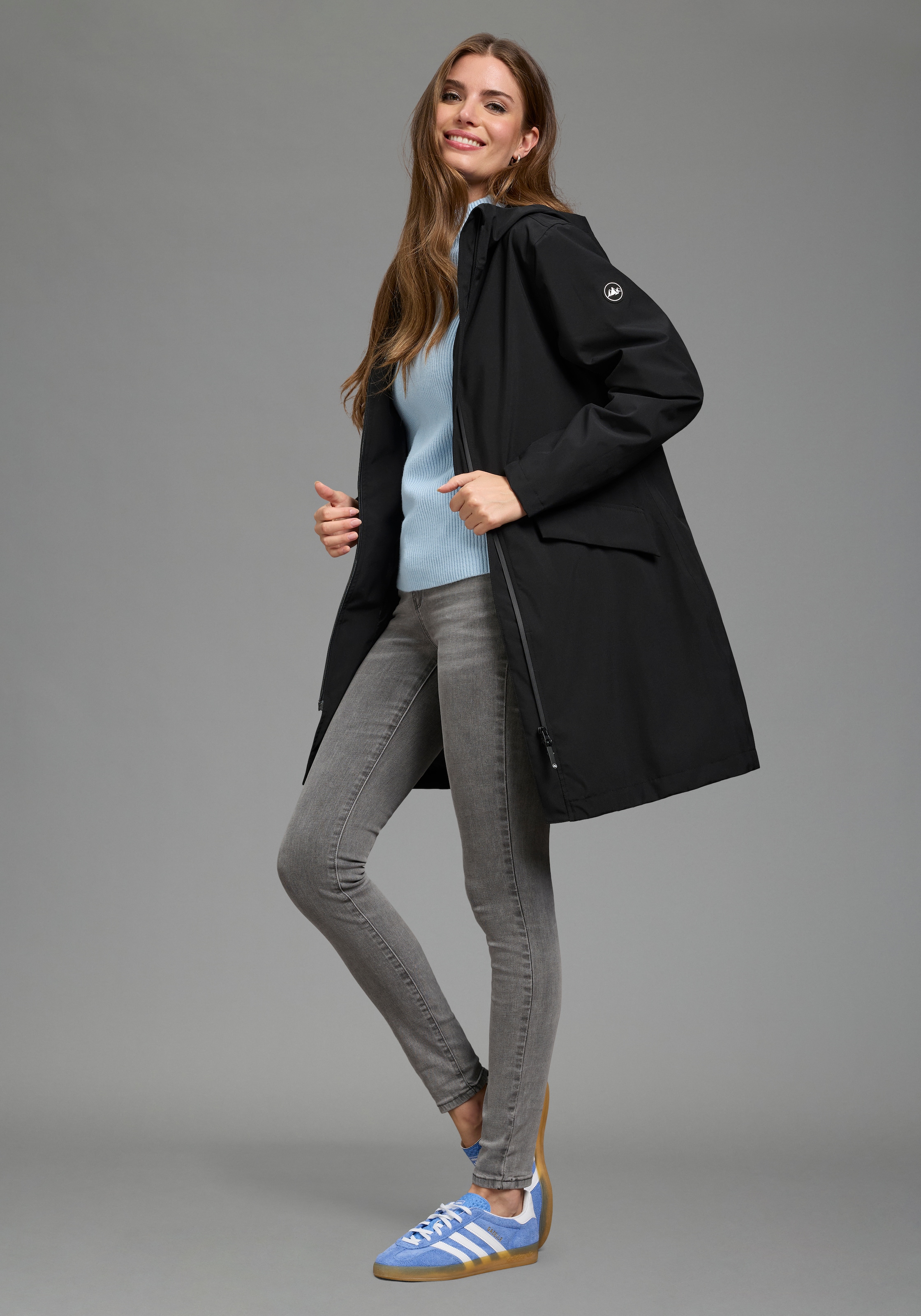 Polarino Funktionsjacke mit Kapuze leicht & flexibel, für Regenwetter geeignet, wasserdicht, atmungsaktiv