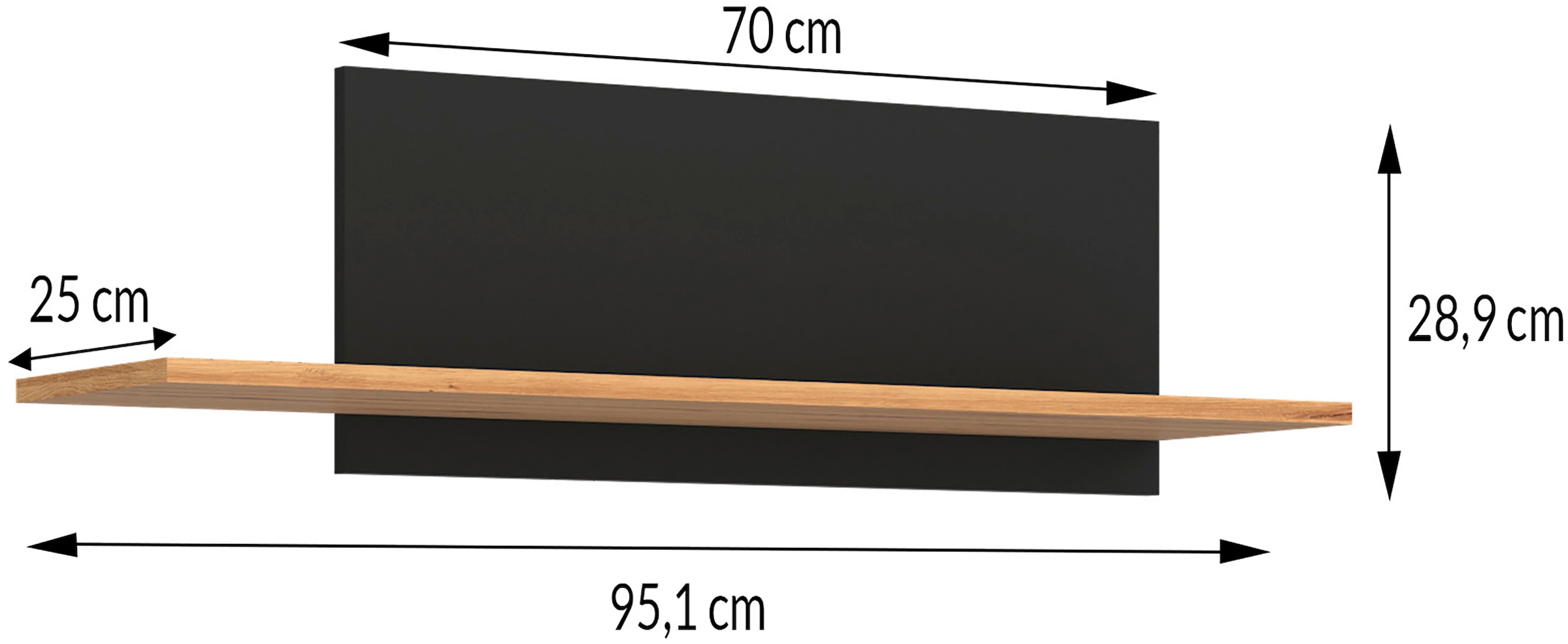 GOODproduct Wandregal »Paroli, Wandboard, Praktisch, für jeden Raum, trendfarbig« perfekt zur Gestaltung moderner Wände, Breite 95cm