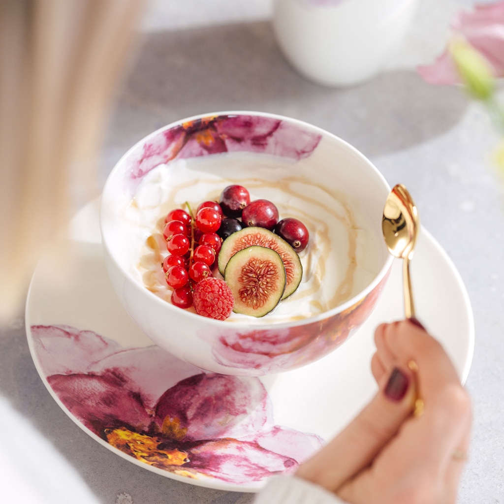 Villeroy & Boch Frühstücks-Geschirrset »Rose Garden« Made in Germany, Fine China Porzellan