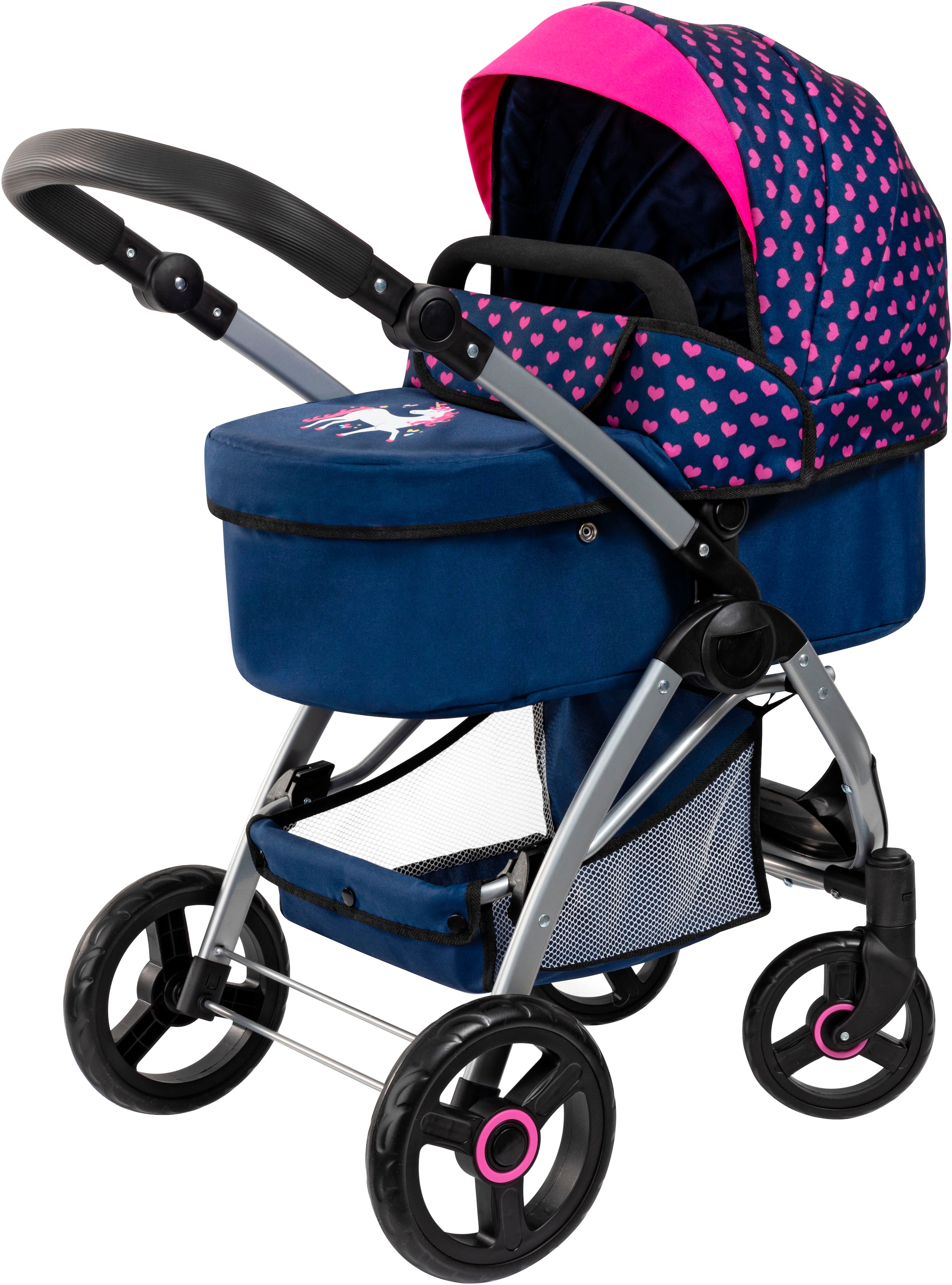 Bayer Poussette de poupée combinée »City Max blau« mit Wickeltasche