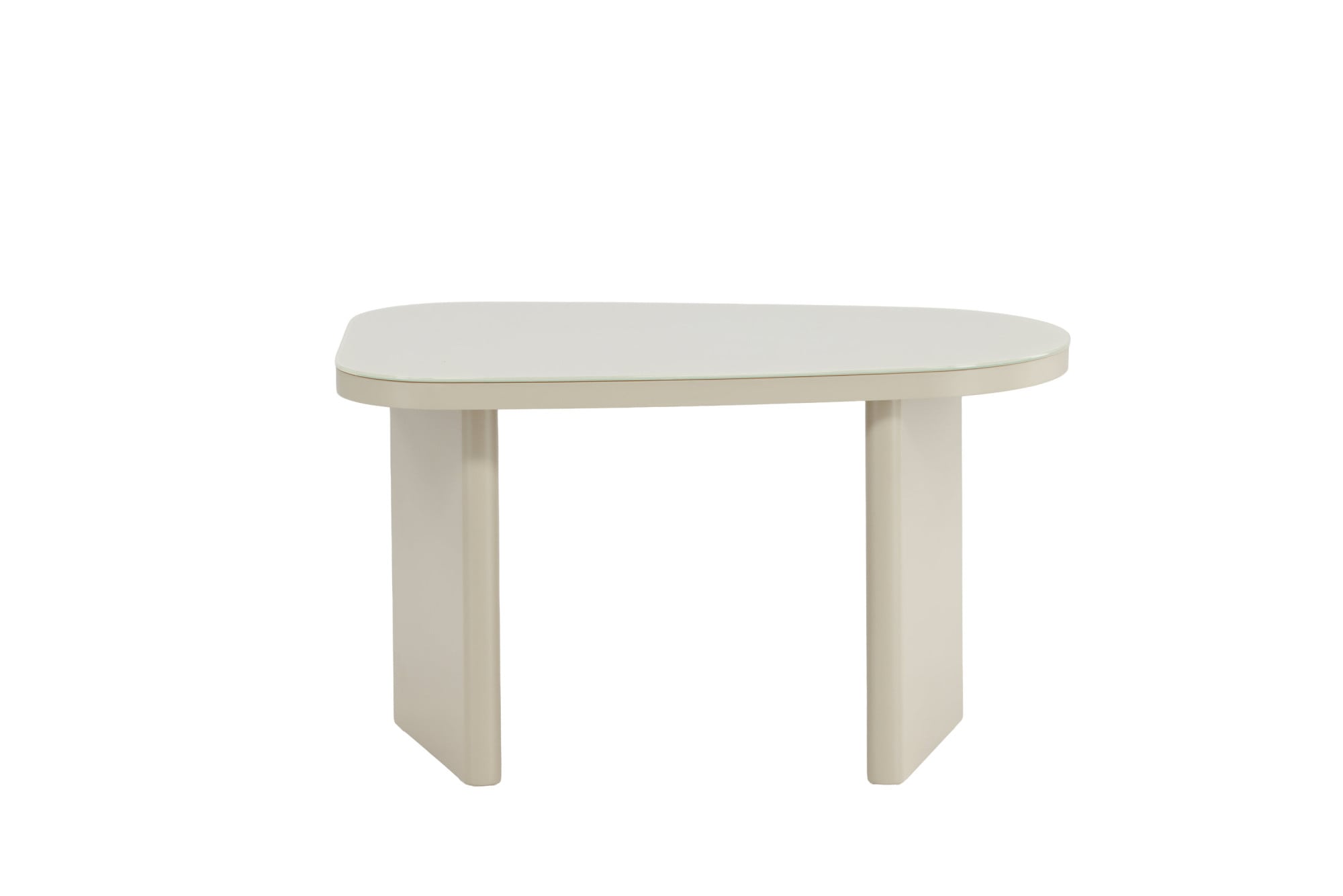 Venture Home Table d'appoint »Grönvik, ovaler Beistelltisch 70 × 45 cm mit Glasplatte in Beige« table d'appoint, verre transparent, cadre MDF beige, ovale, décorative