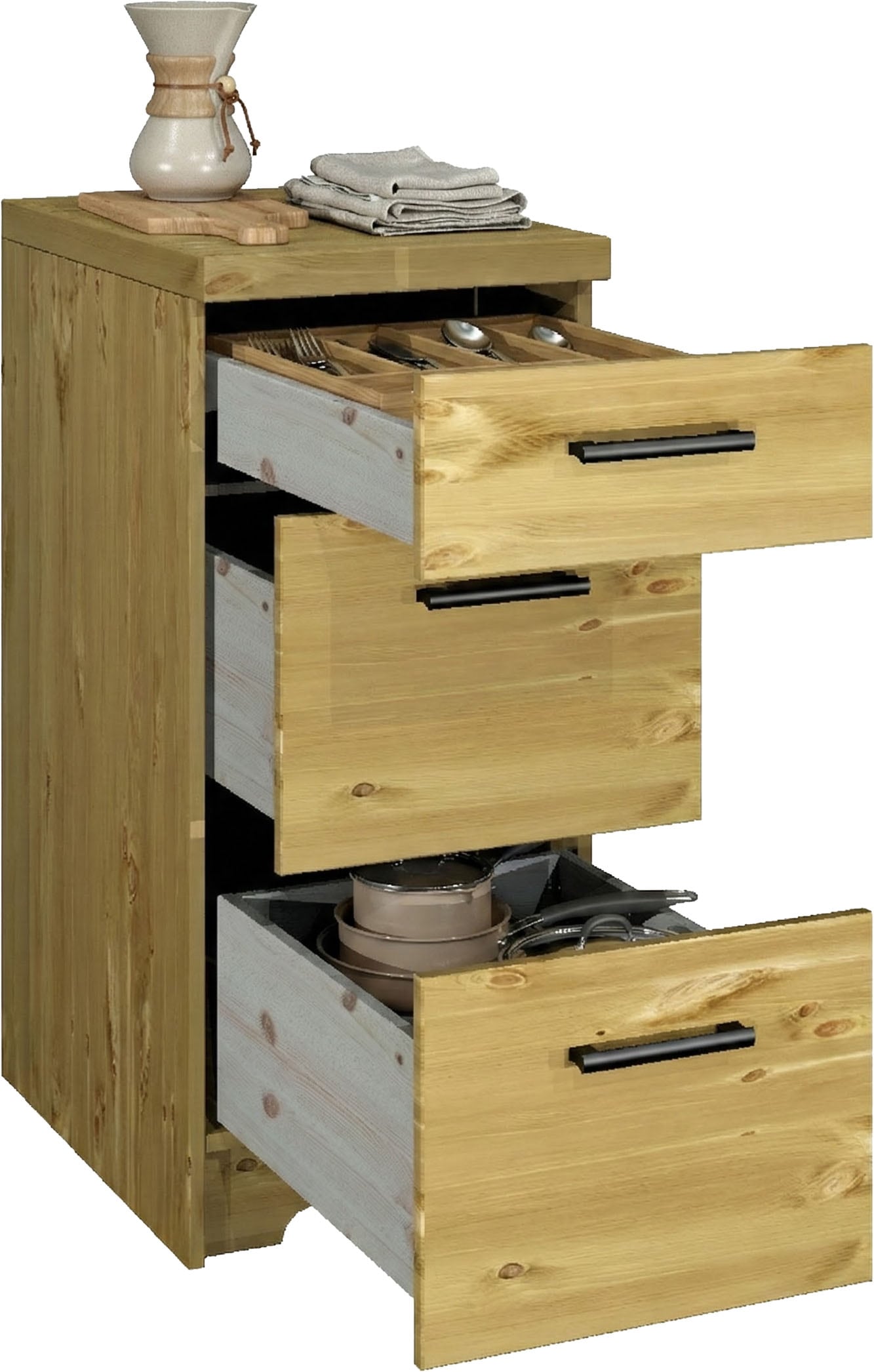 Home affaire Kitchenette »Meliss« aus massiver Kiefer, mit Soft-Close-Funktion, 8-teiliges Set