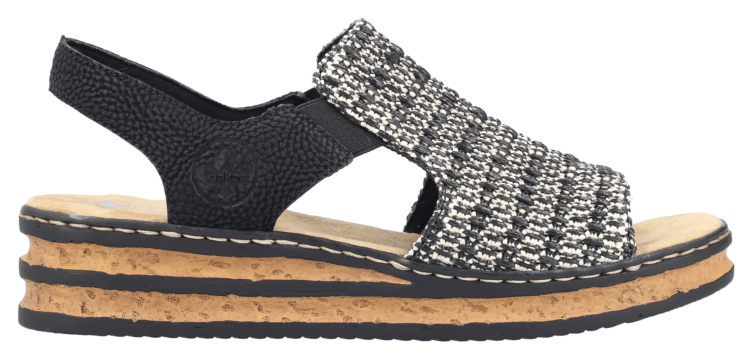 Rieker Keilsandalette  Sommerschuh, Strandschuh, Sandale in Flechtoptik