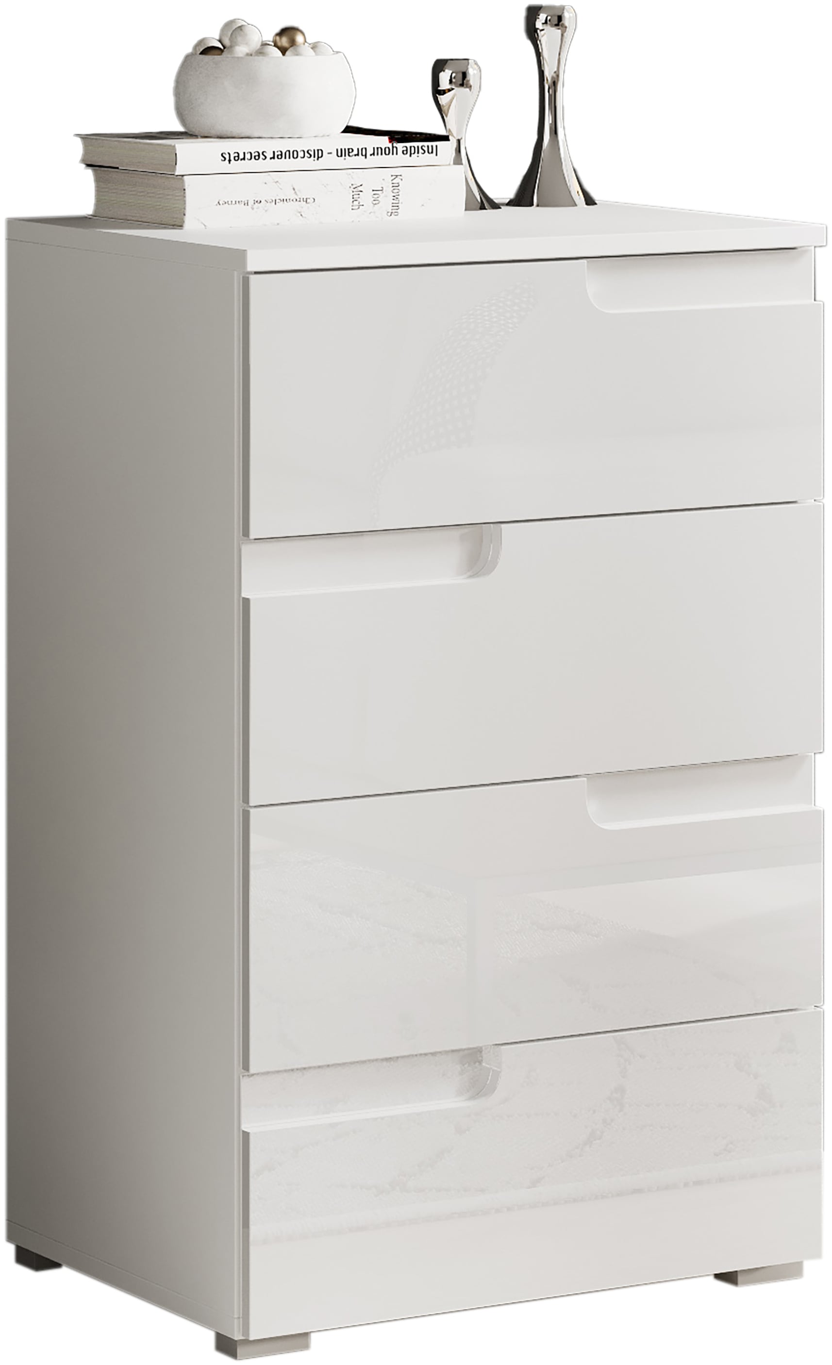 HBZ Kommode »Spice Weiss Hochglanz, BxHxT 50x80x40 cm« Kommode mit 4 Schubkästen