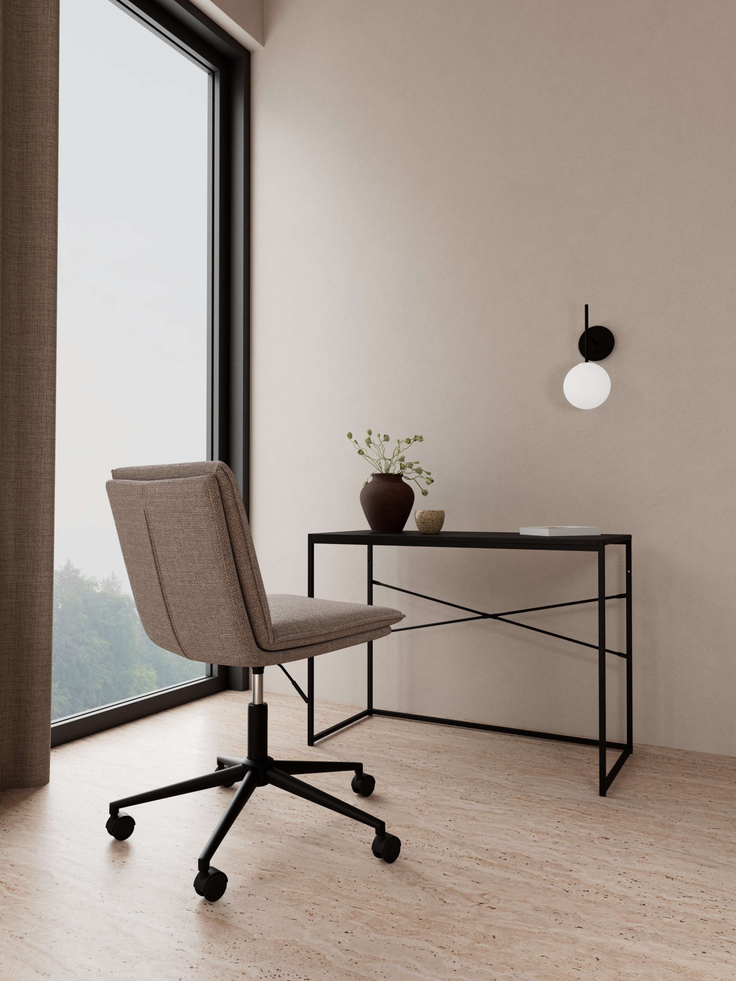 ACTONA GROUP Chaise de bureau »Screibtischstuhl, Arbeitszimmerstuhl, Drehstuhl« () Stuhl, graubraun, Drehfunktion