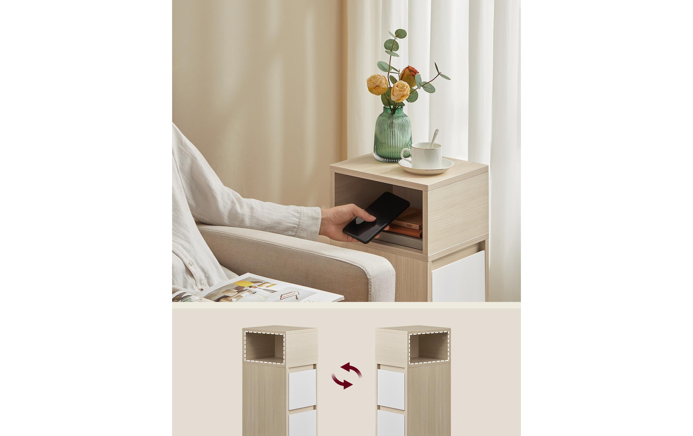 VASAGLE Table de nuit »25 x 62 cm«