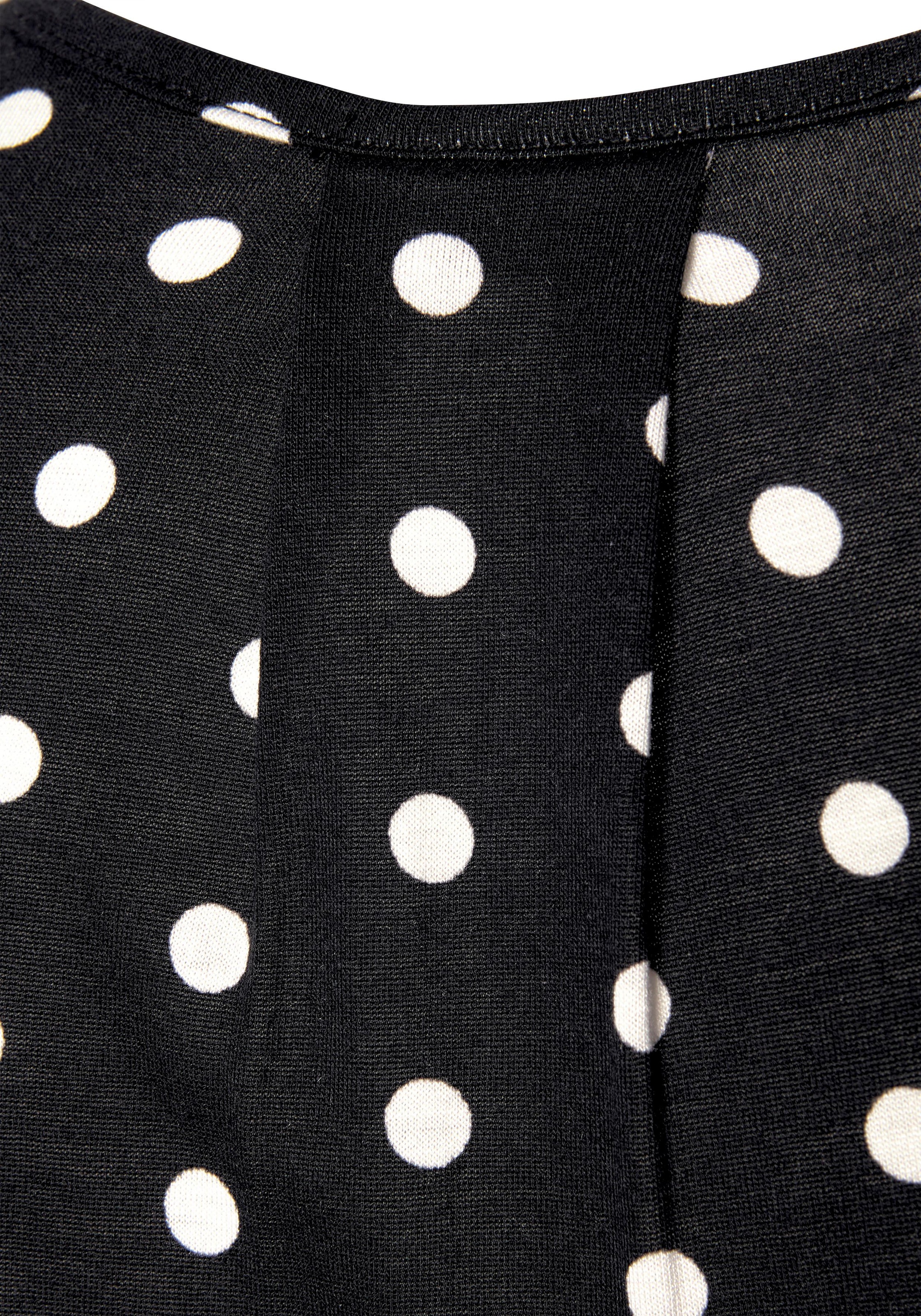 LASCANA Top de plage mit Pünktchendruck, Blusentop mit V-Ausschnitt aus Jersey