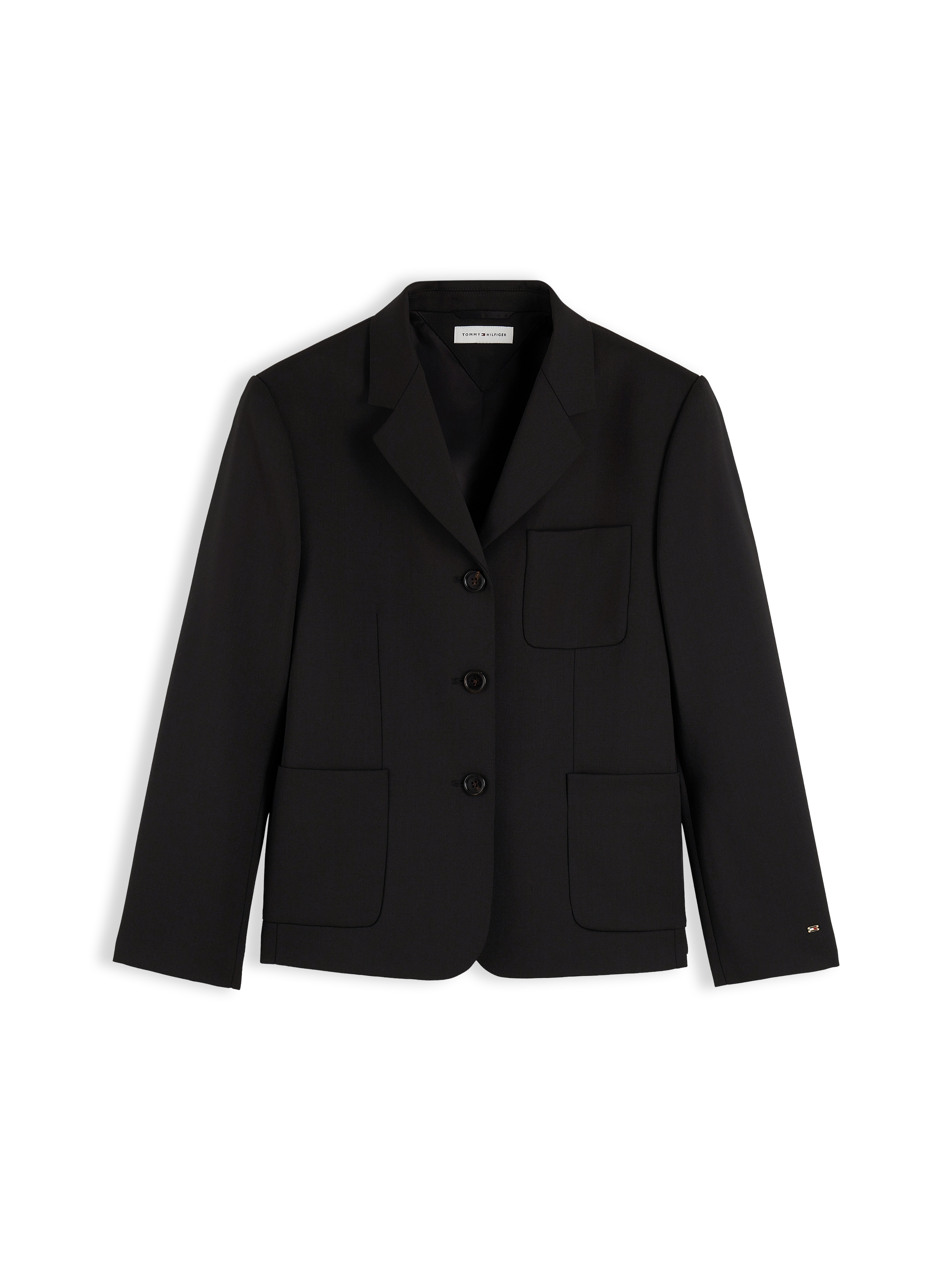 Tommy Hilfiger Blazer court »TIMELESS WOOL 3 BUTTON BLAZER« Mélange de matériaux, avec laine et stretch