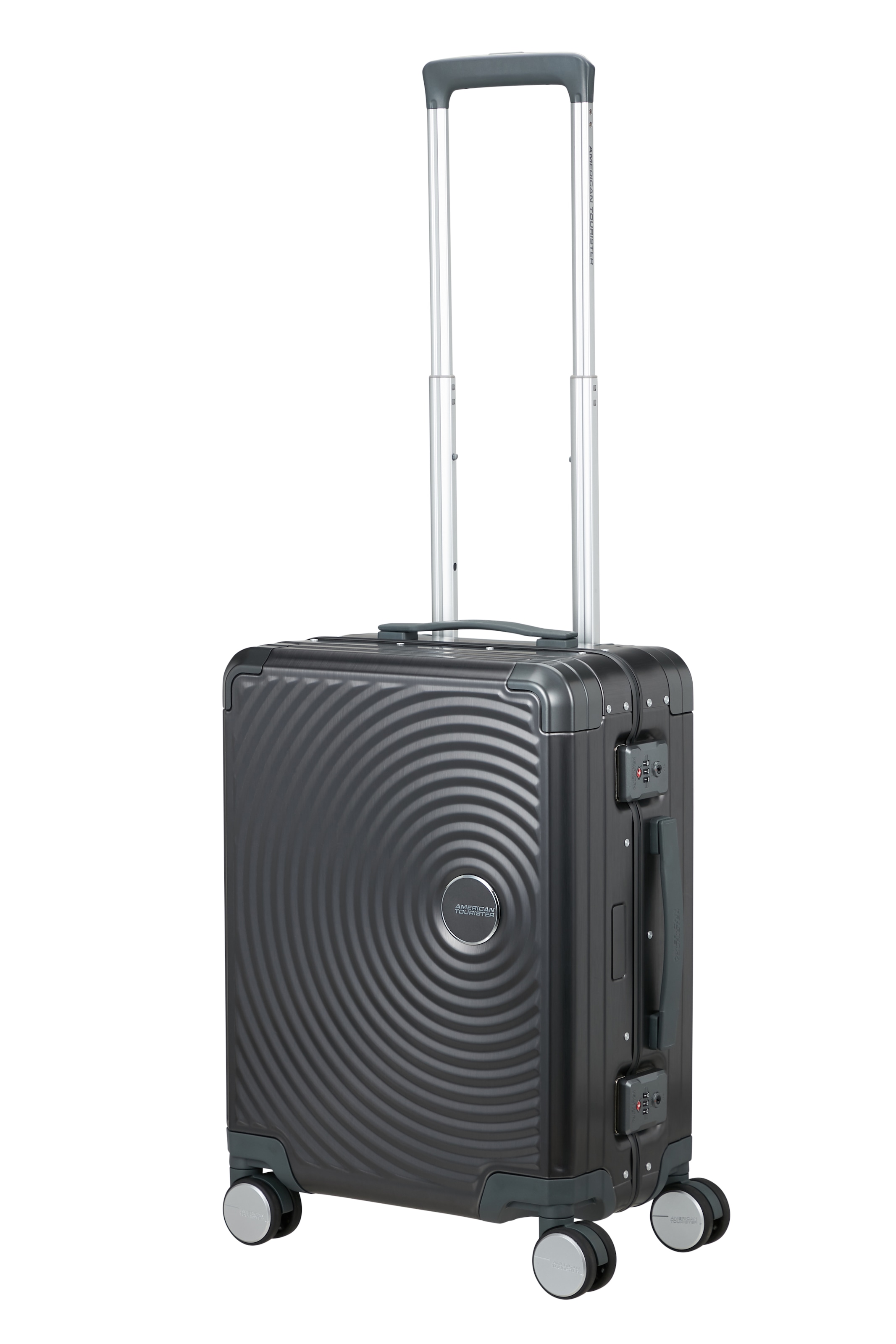 American Tourister® Trolley à coque dure »SOUNDBOX ALU, verschiedene Grössen und Farben« 39 litre 4 Rollen Valise rigide avec deux serrures TSA, valise en aluminium