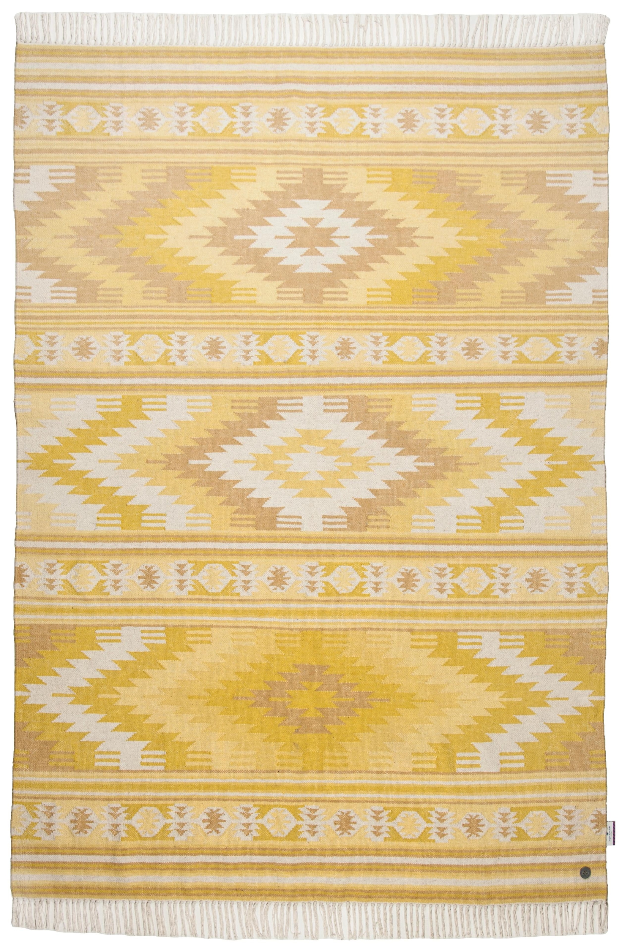 TOM TAILOR HOME Tapis en laine »Kelim Colors I« Rectangulaire 5 mm Höhe reine Wolle, robust und strapazierfähig, mit Fransen, Boho-Style