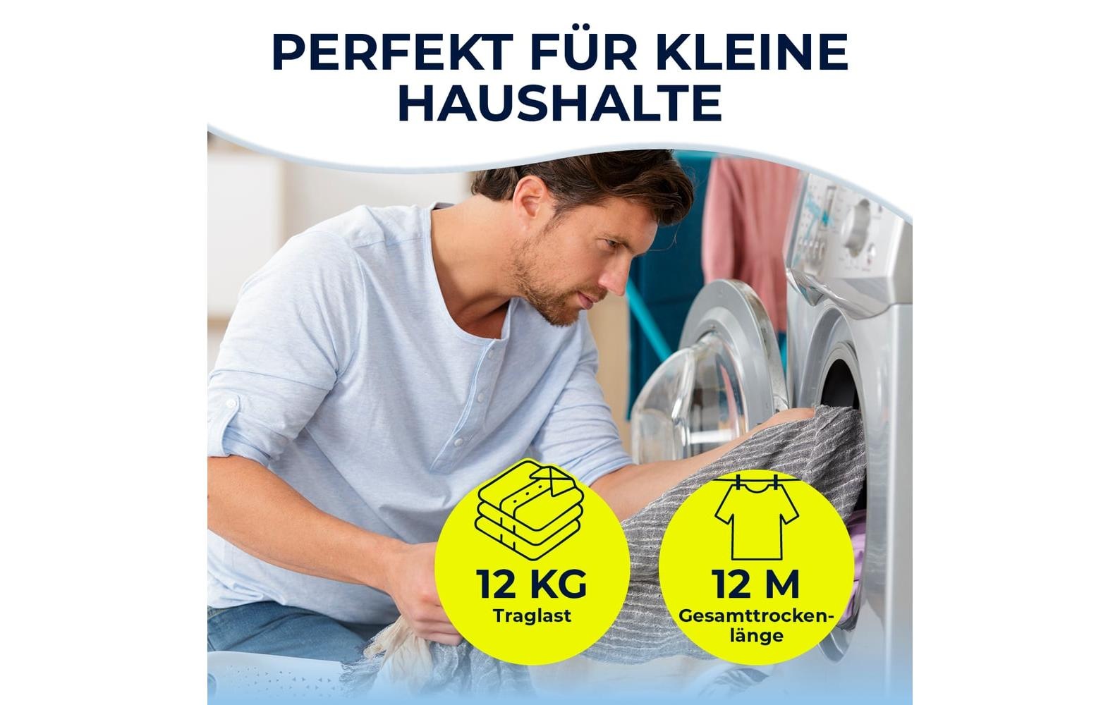 EASYmaxx Séchoir à linge »12 m« Ausziehbarer Wäschetrockner für kleine Haushalte