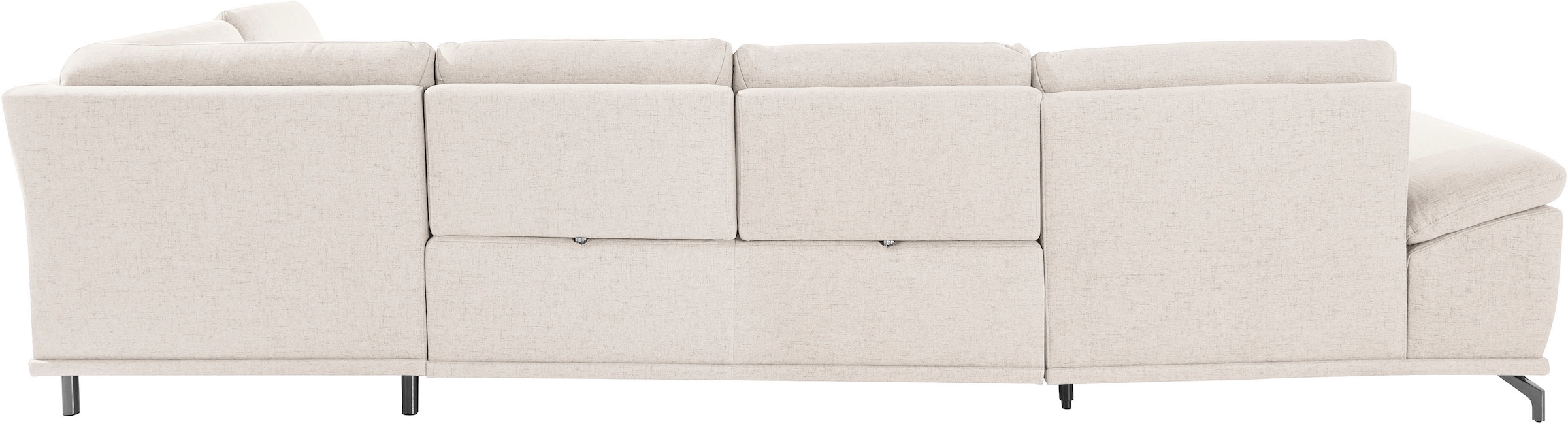 PLACES OF STYLE Paysage de salon »Costello U-Form, B: 363 cm mit Sitztiefen-, Armteilverstellung &« 3 Nierenkissen, optional Bettfunktion & Bettkasten