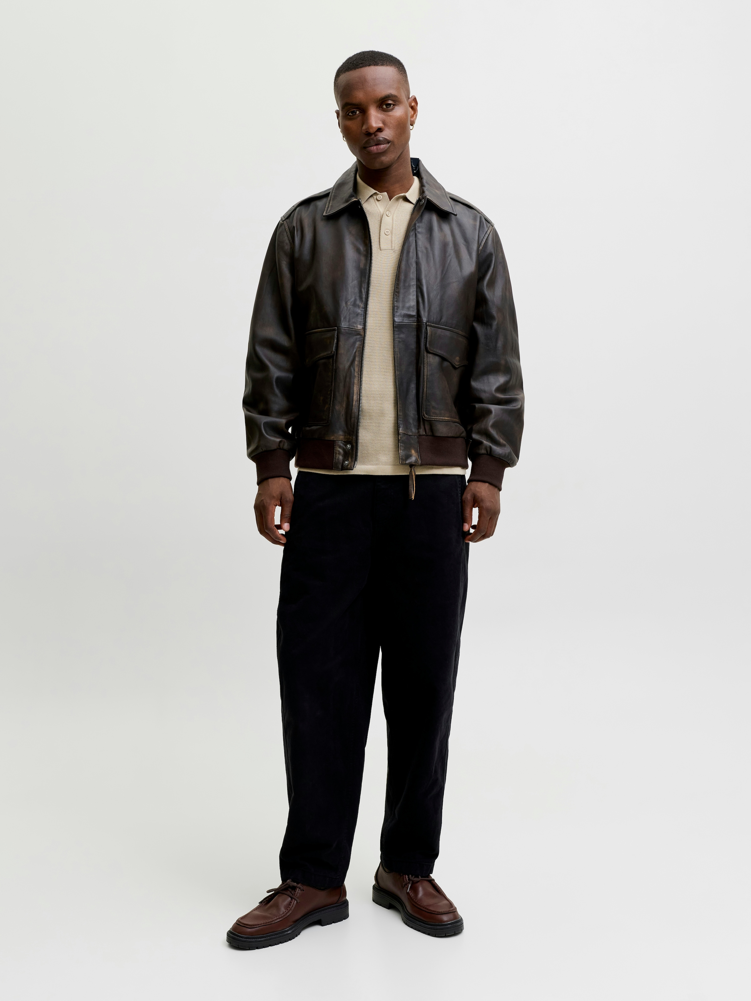 Jack & Jones Pull à col polo »JJEAUSTIN KNIT LS POLO SN« mélange coton, coupe régulière