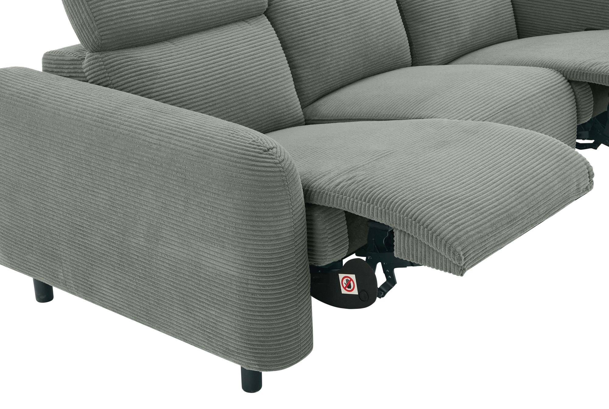 GOODproduct 3-places »SKAANE Cord-Sofa, 229 cm, manuelle u. elektrische Relaxfunktion« Relax-Funktion in 2 Sitzen, Kopfteilverstellung, Federkernpolsterung