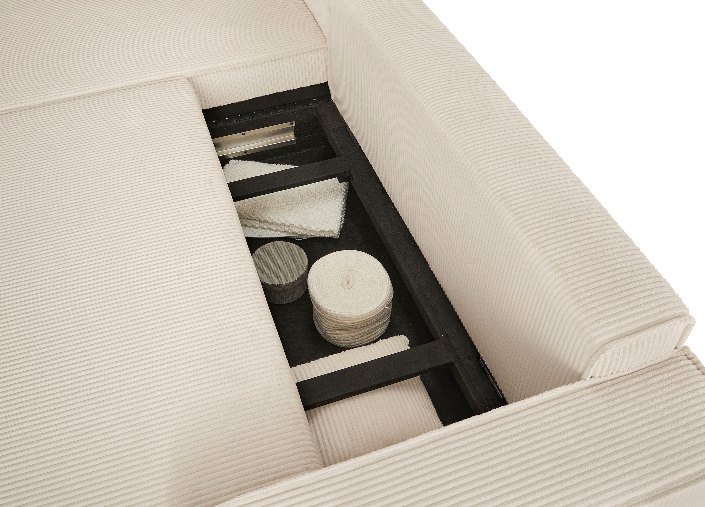 GOODproduct Ecksofa »CASSI L-Form, 241cm - OTTO. Verlässliche Qualität.« Schlaffunktion (133/200), Boxspring, Bettkasten, Cord, Unser Tiefpreis