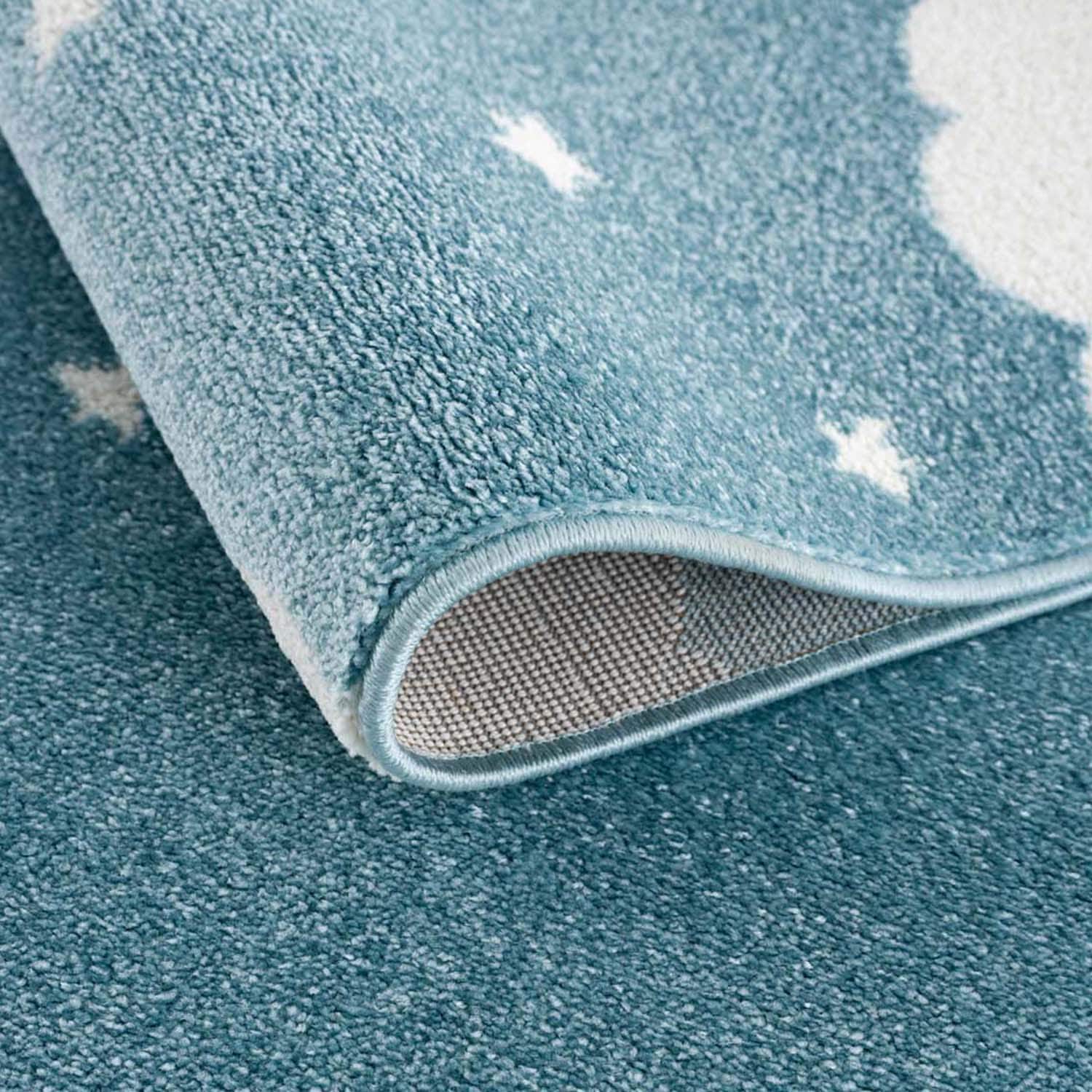 Carpet City Tapis pour enfants »Anime9383« Rond 11 mm Höhe Sternen-Teppich mit Mond, Weicher Flor, Pflegeleicht, Kinderzimmer