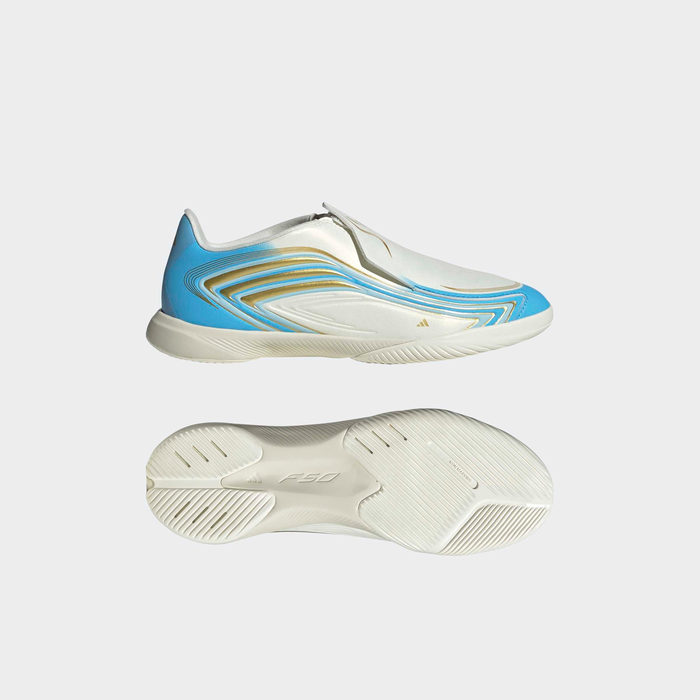 adidas Performance Fussballschuh »F50 MESSI LEAGUE KIDS , HALLENBÖDEN, OHNE SCHNÜRSENKEL«  für Hallenboden, für Jugendliche & Kinder