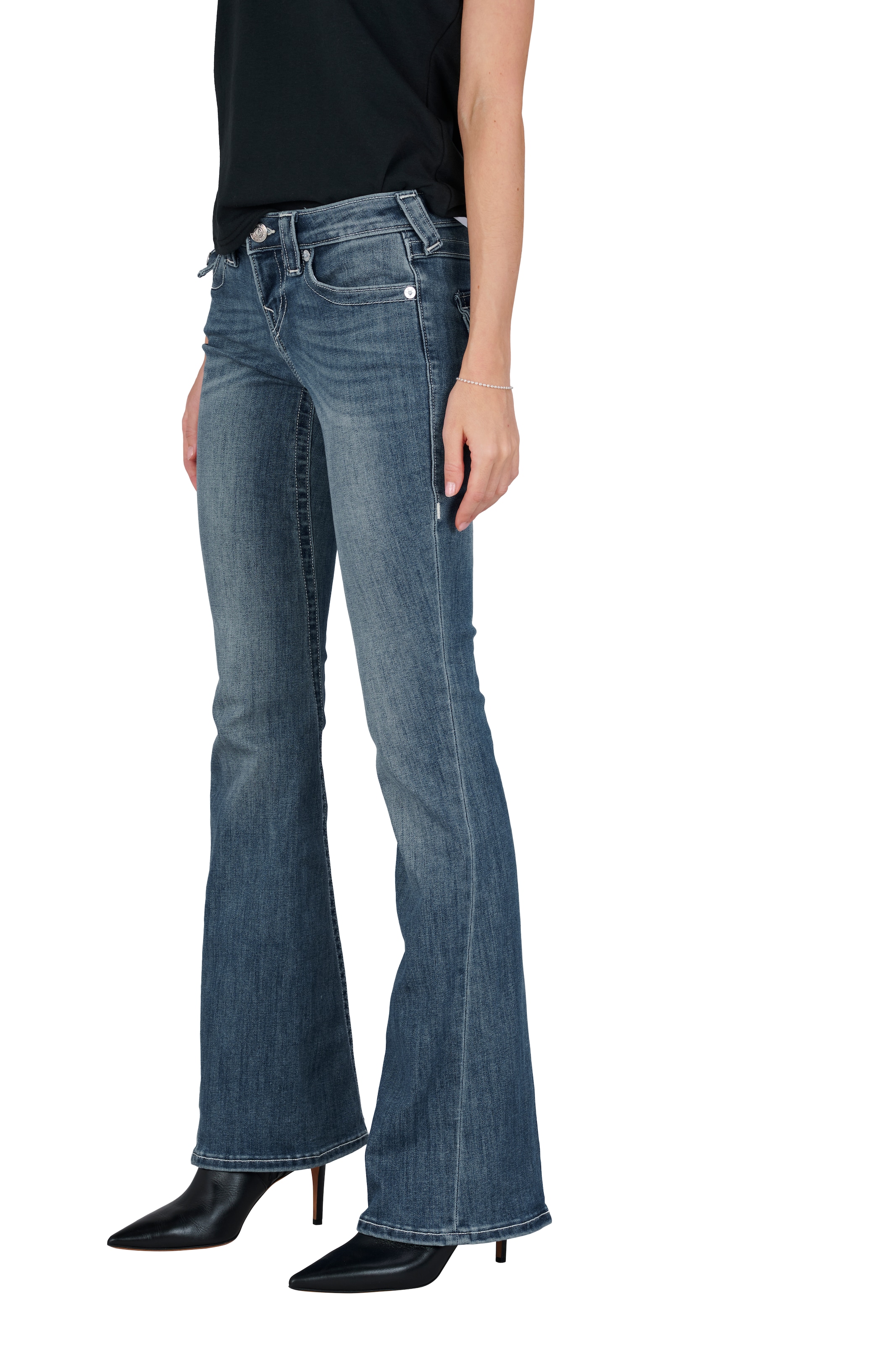 True Religion Jeans bootcut »JOEY LR FLARE FLAP« Mélange de coton, coupe évasée