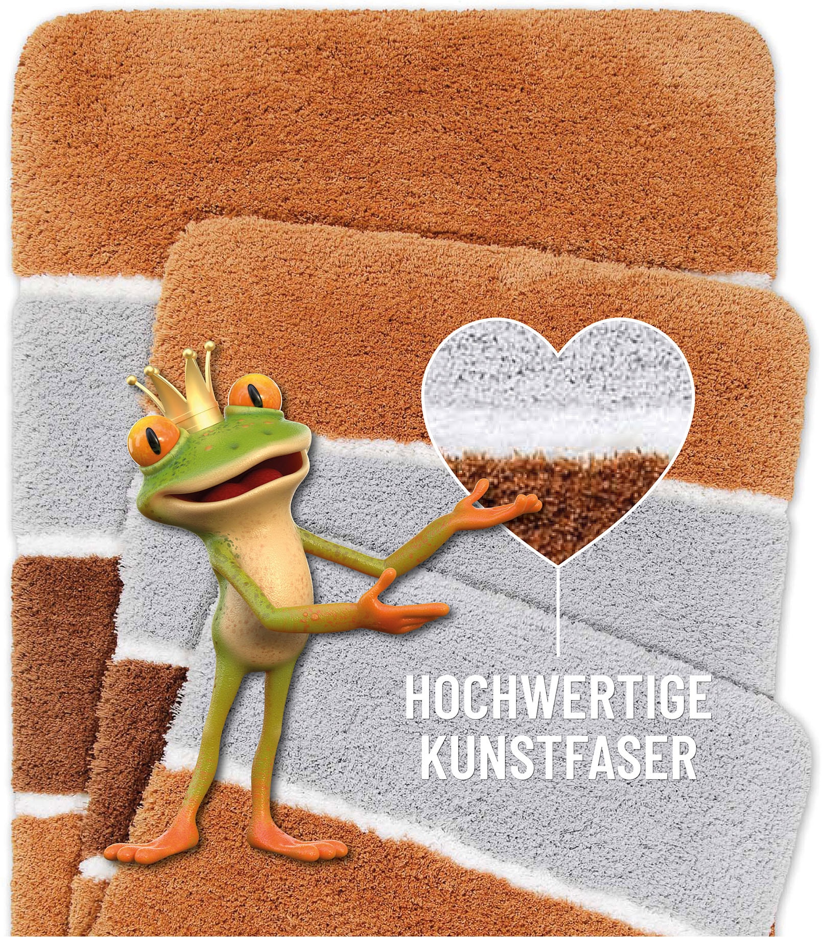 Homie Living Tapis de bain »Rio Marina« Höhe 30 mm flauschiger Badteppich, modern gestreift, waschbar, Badezimmerteppich