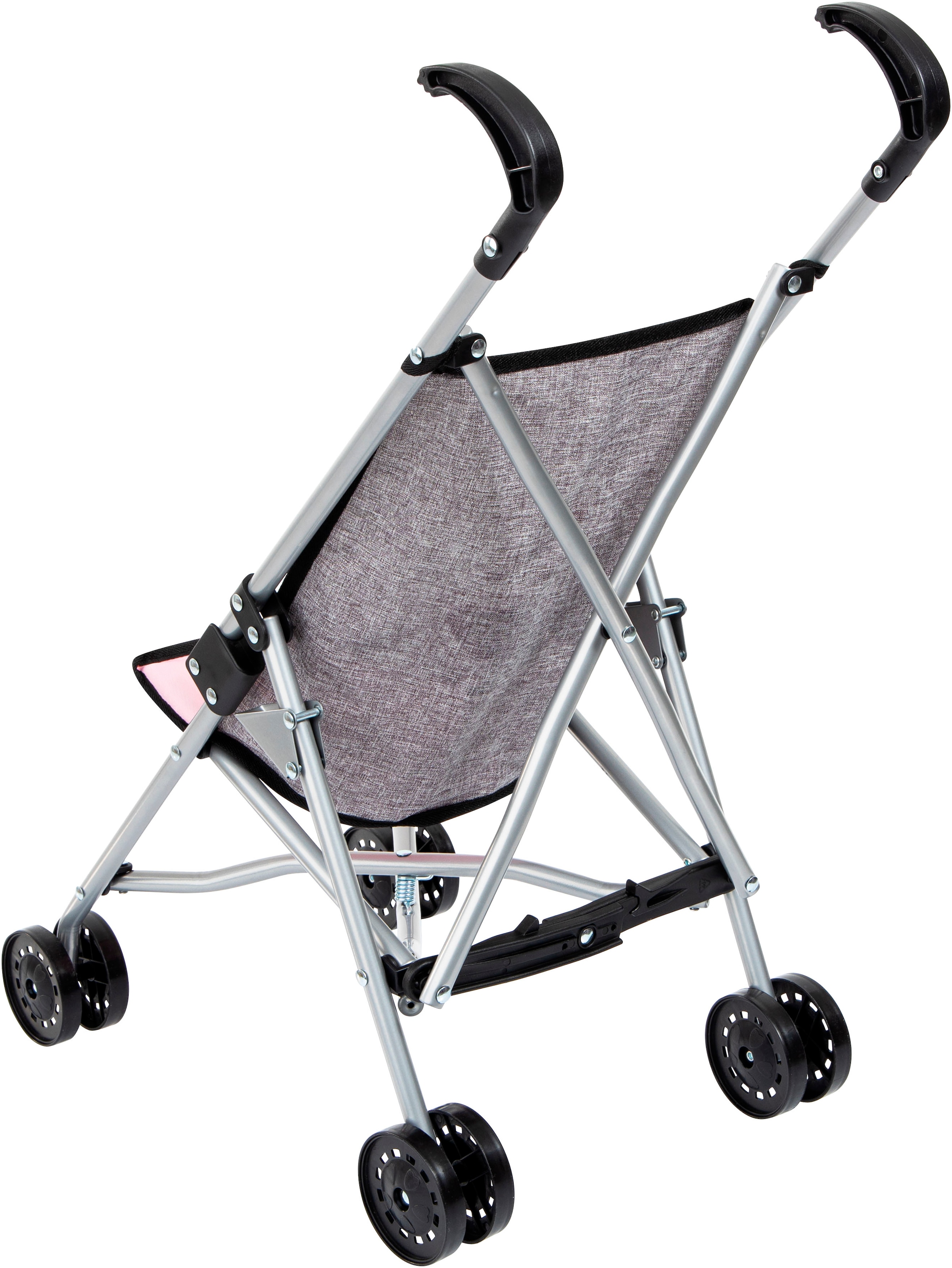 Bayer Poussette de poupée »grau/rosa mit Schmetterling«