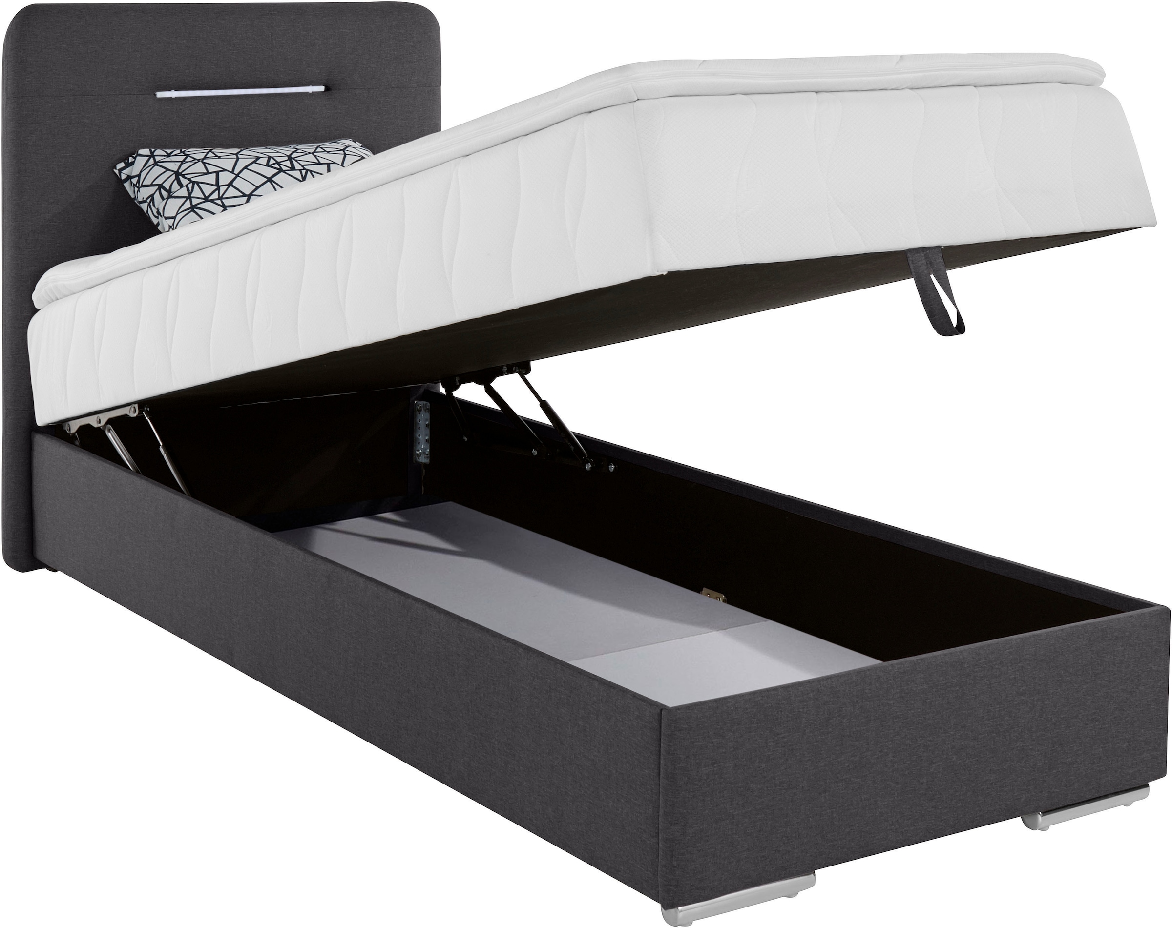 COTTA Lit de boxe »Lighstar« incluant éclairage LED, surmatelas, coffre de lit et coussins décoratifs
