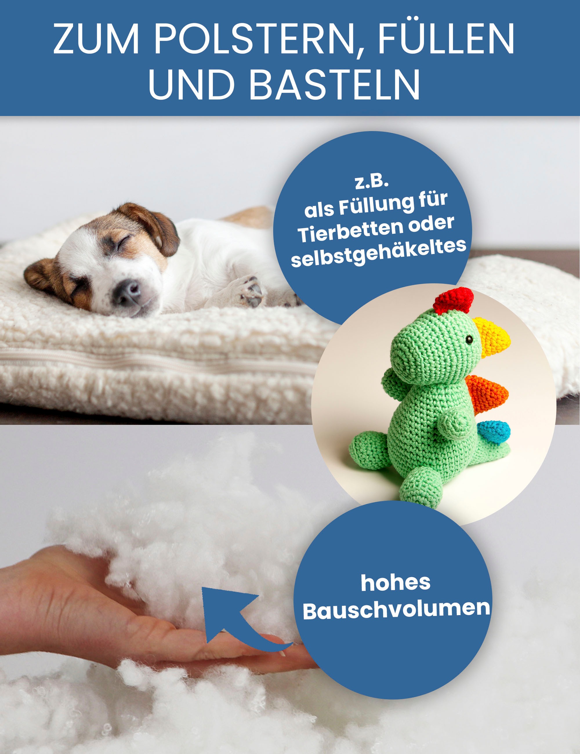 Primaflor-Ideen in Textil Remplissage d'oreiller »PES Faserbällchen Füllmaterial« Füllmaterial für Kissen, Kuscheltiere & Puppen, Möbel, waschbar