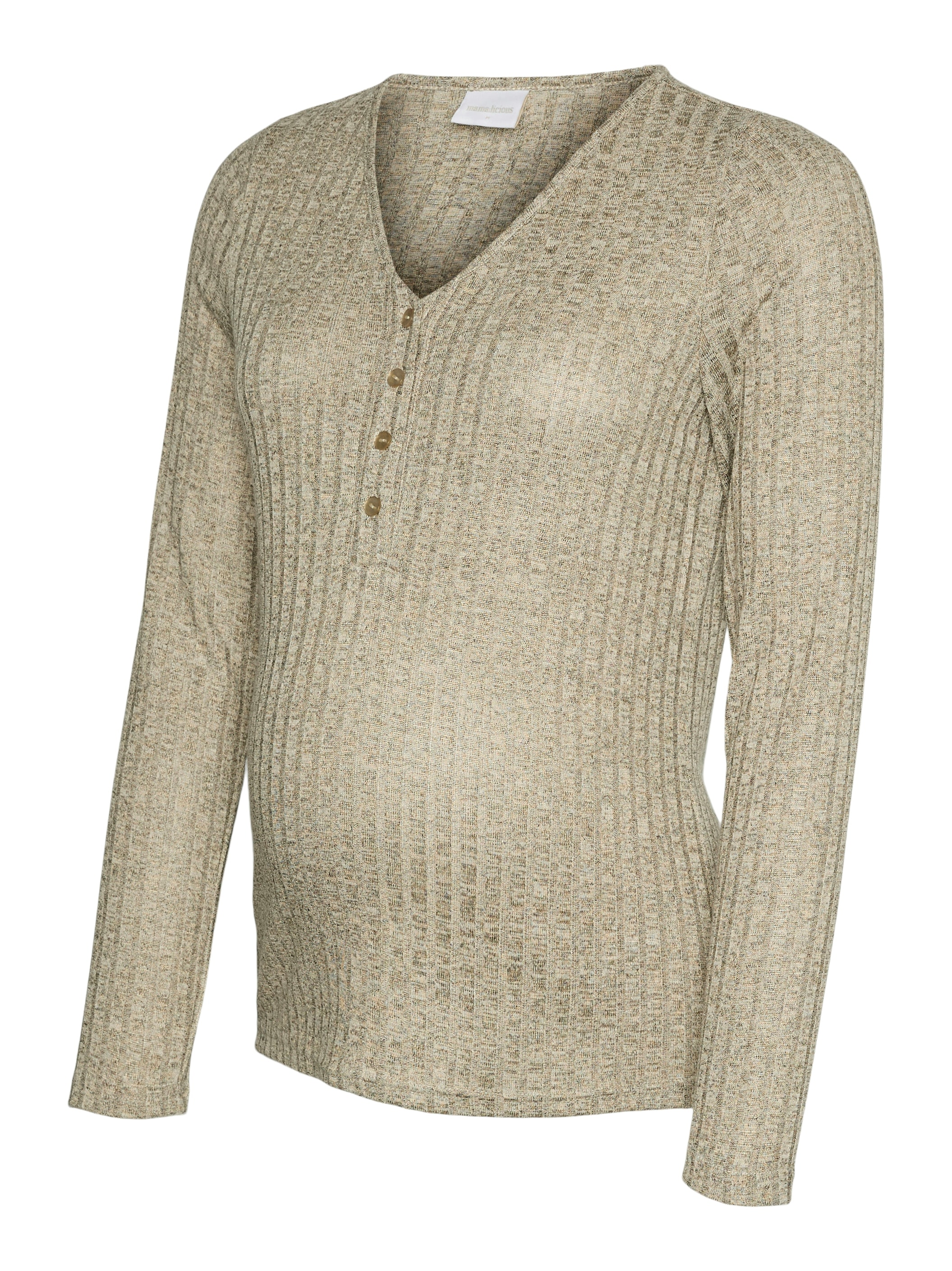 Mamalicious Umstandsshirt »MLPAMMIE LIA LS JRS TOP 2F NOOS« Materialmix, eng anliegend