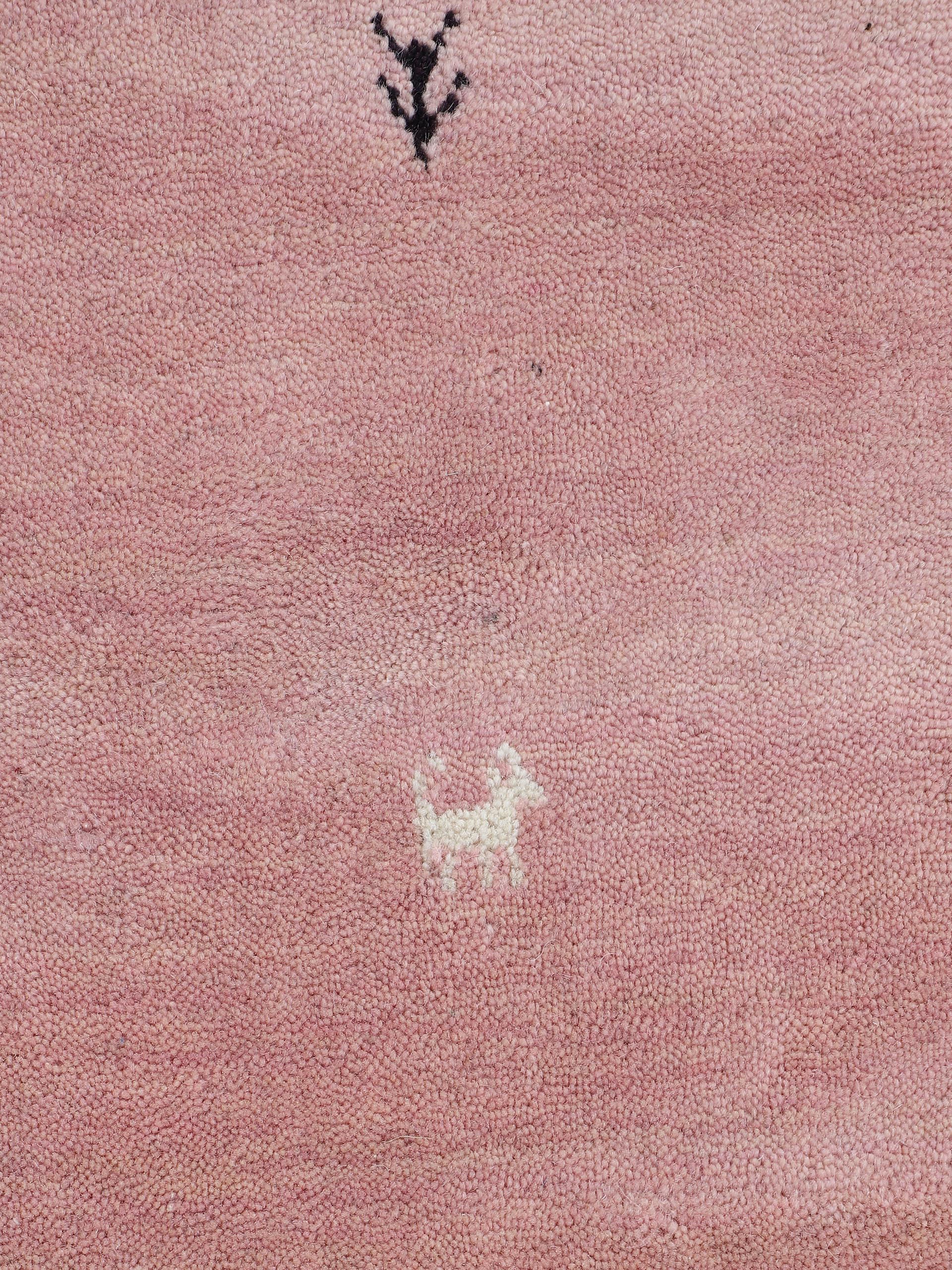 carpetfine Tapis en laine »Gabbeh-Uni« Carré 15 mm Höhe reine Wolle, handgewebt, Gabbeh Loom Tiermotiv, Sonderform Quadrat