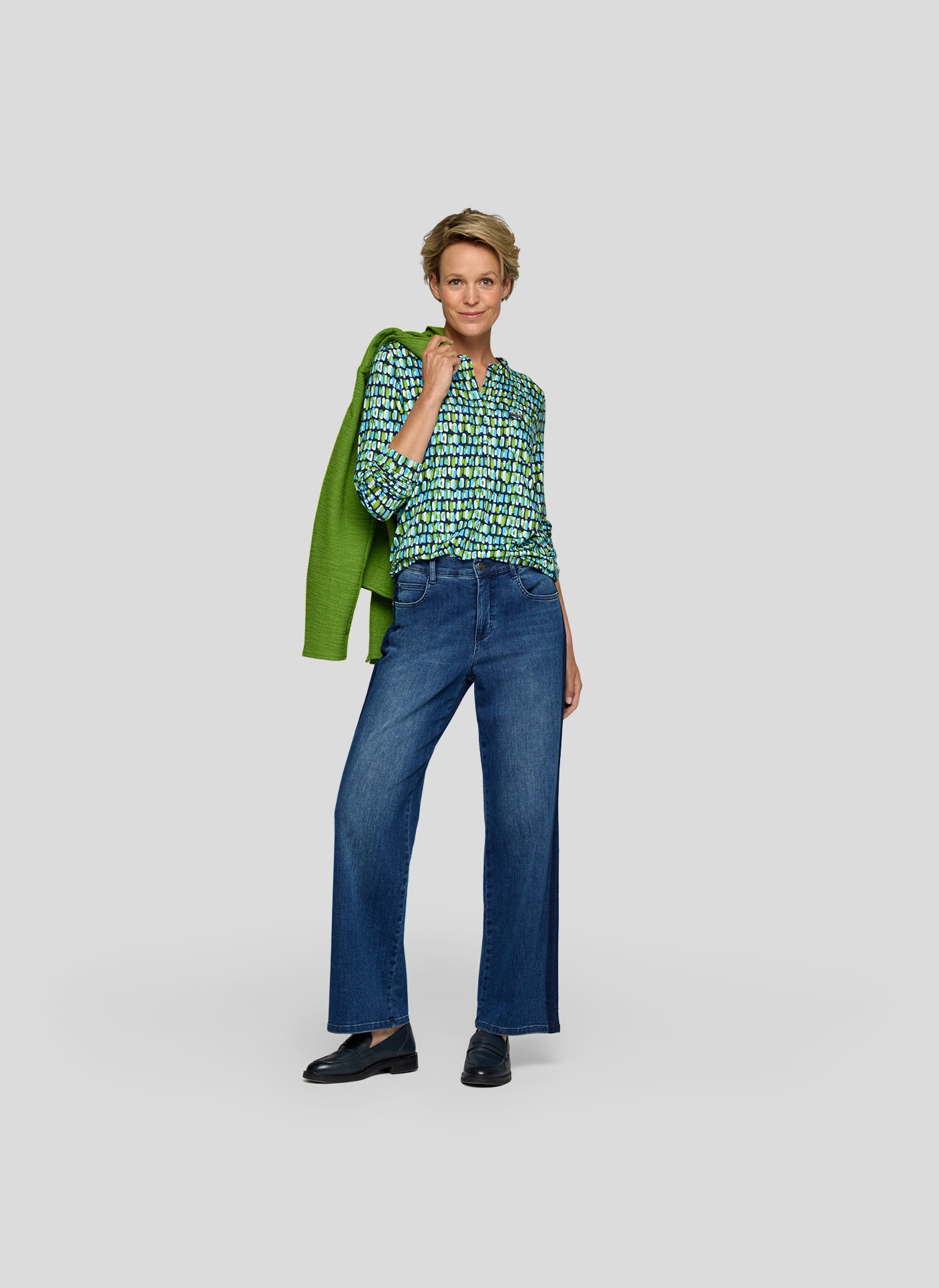 Rabe T-shirt à manches longues mit grafischem Muster