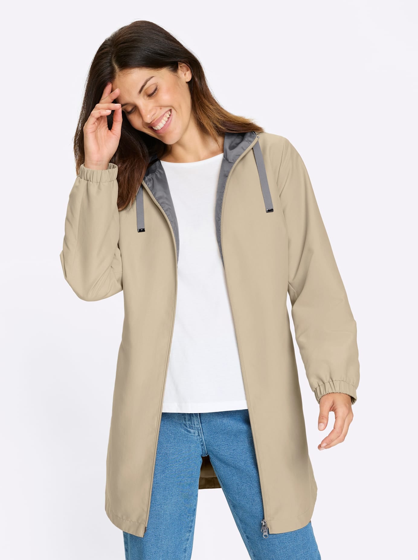 Classic Basics Veste longue mit Kapuze