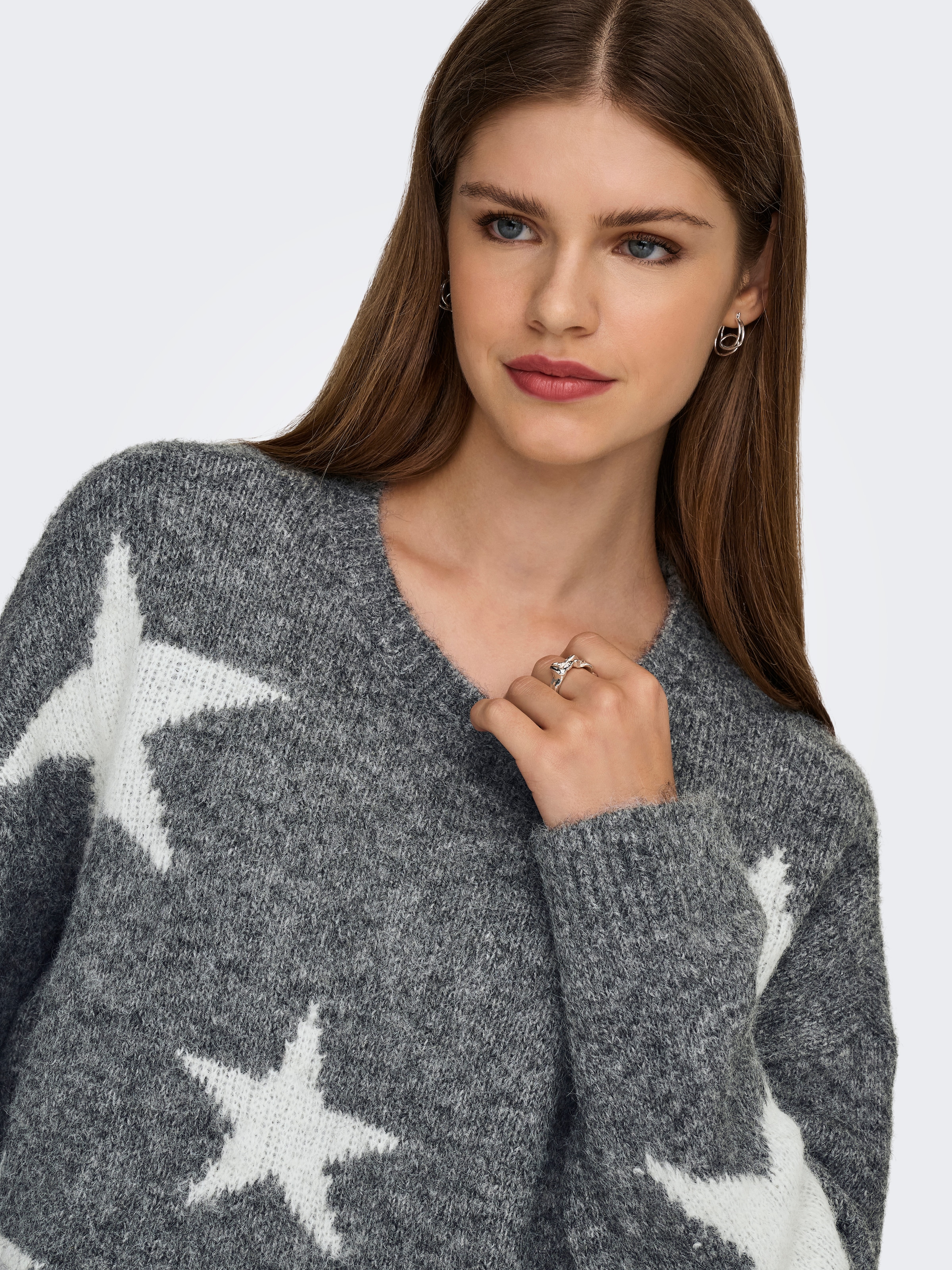 ONLY Strickpullover »ONLAZU LS STAR O-NECK KNT«