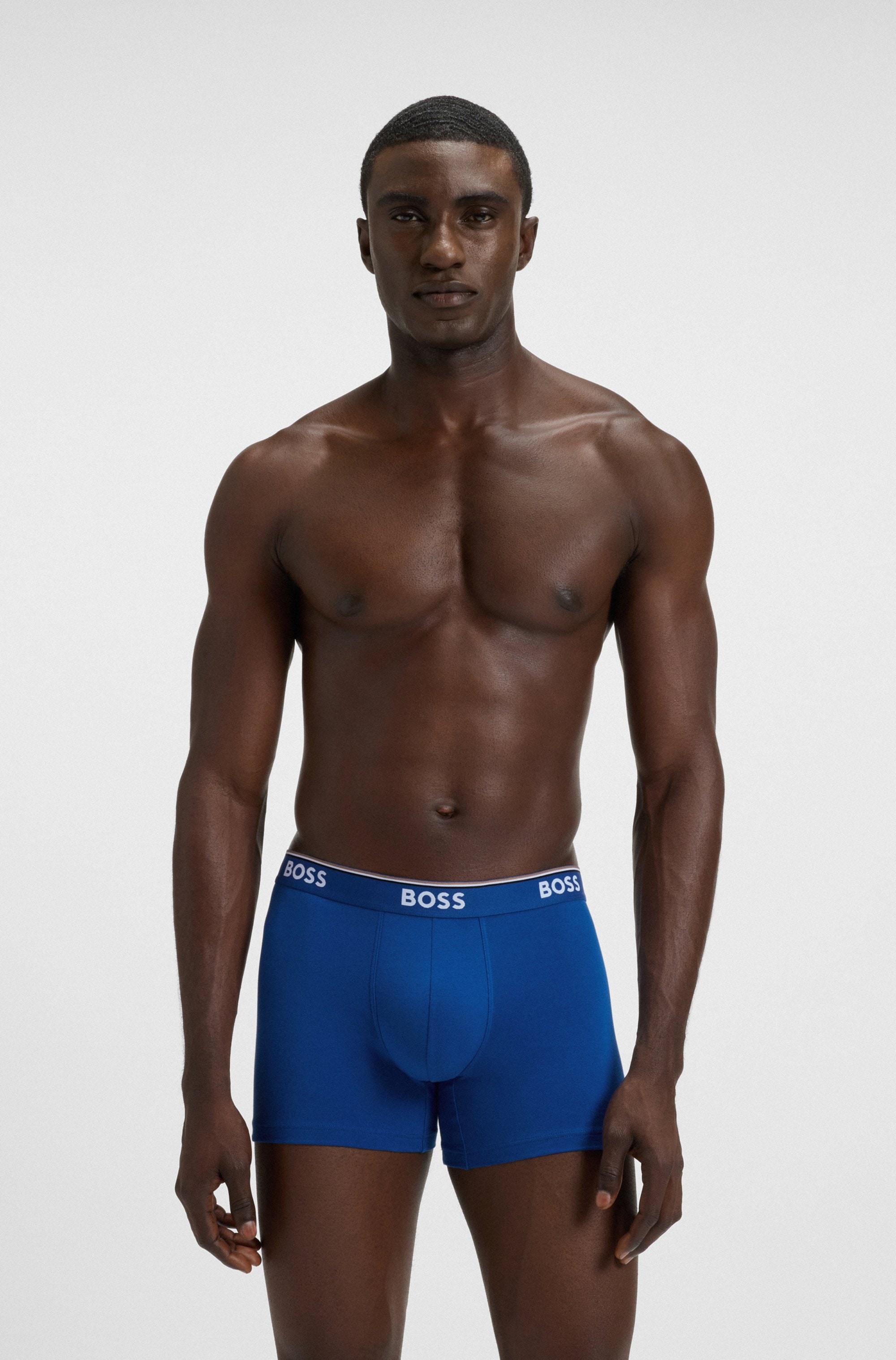 BOSS Langer Boxer »Brief 3 PACK« mit farblich passendem Webbund