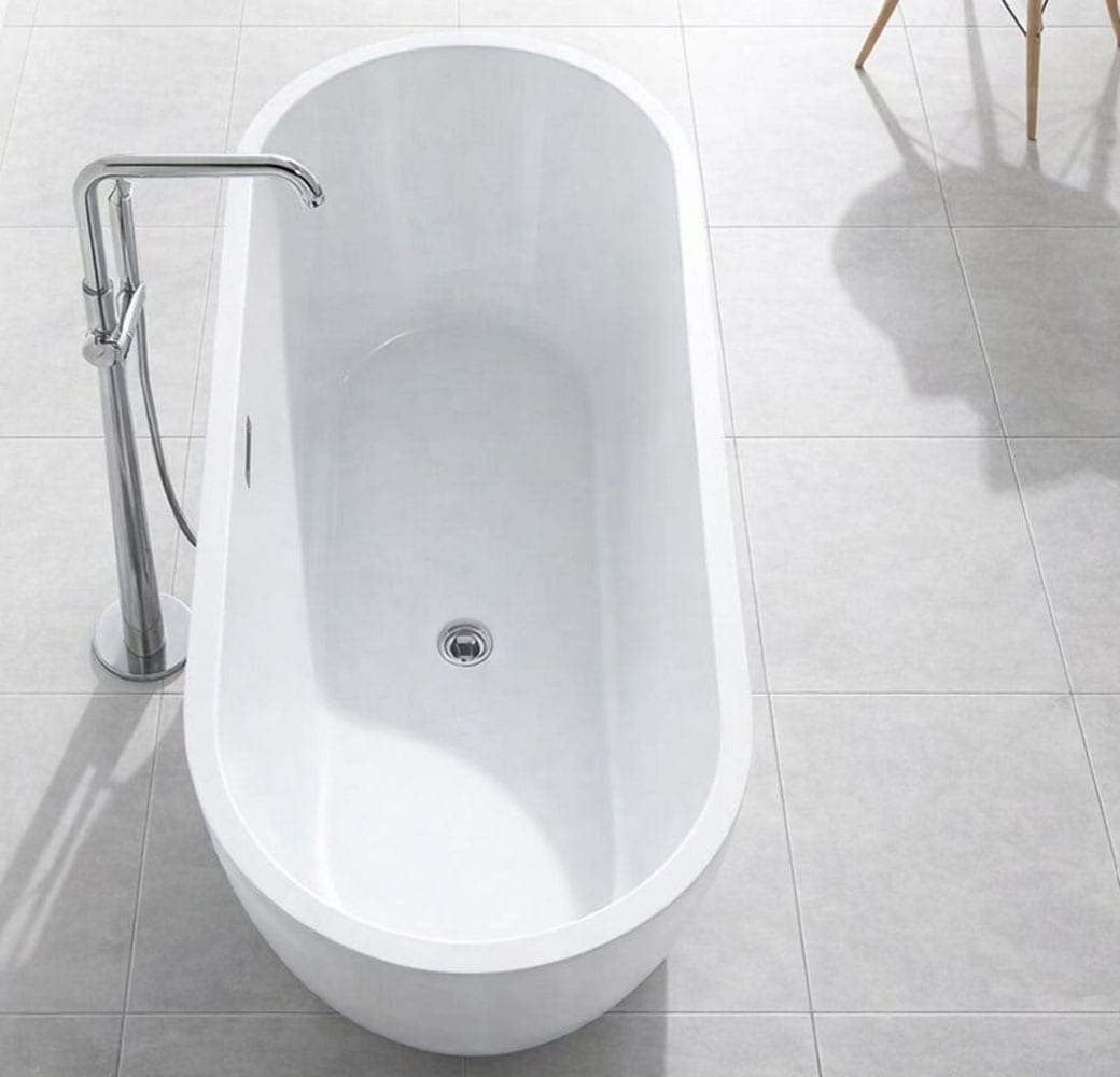 welltime Baignoire »Tavira« Höhe 60 cm Avec bouchon de vidange | Débordement | Pieds réglables Autoportant, (170x74x60 (LxPxH), acrylique sanitaire, avec valve pop-up