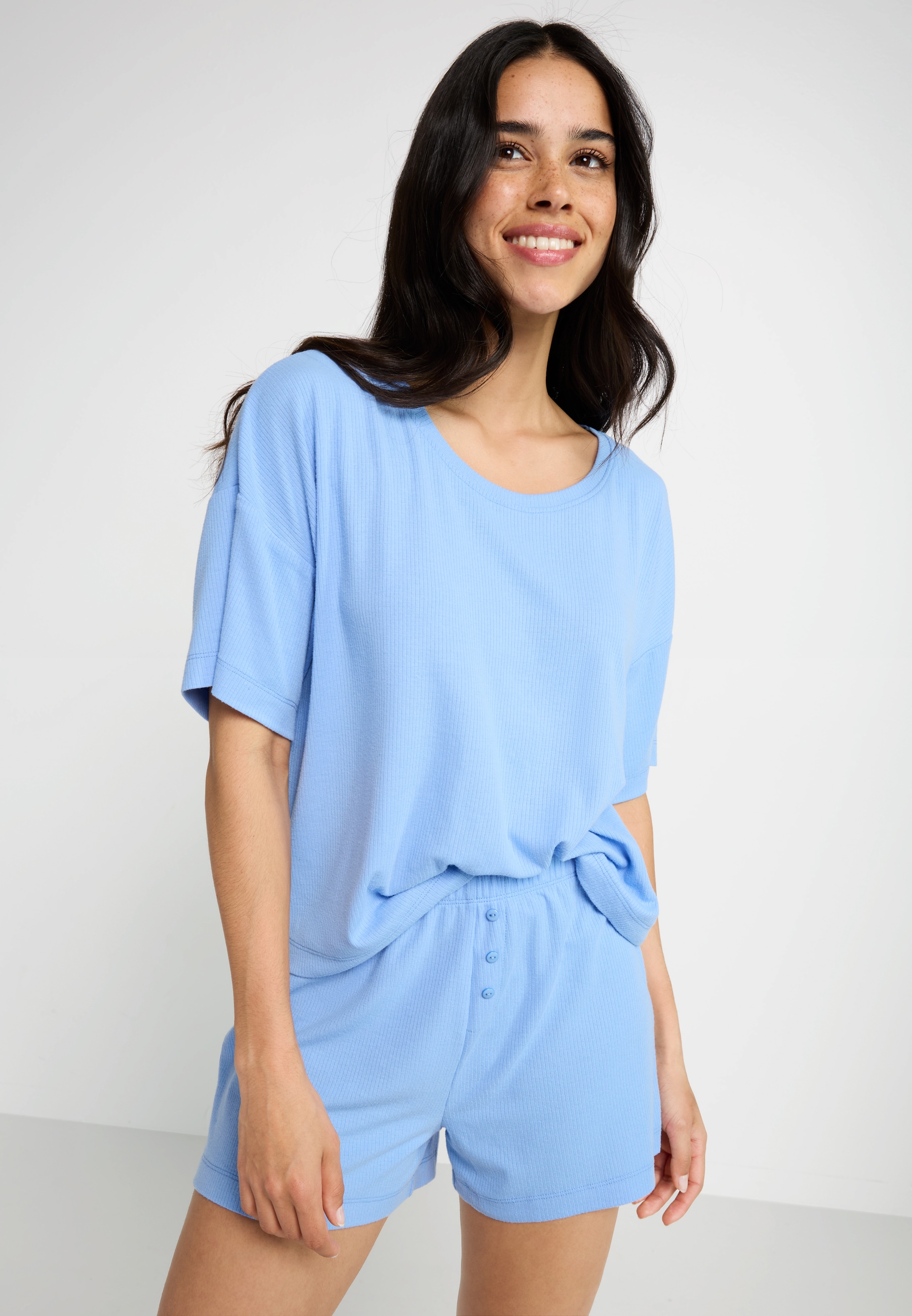 LSCN by LASCANA Shorty 2 pièces mit Zierknopfleiste an der Hose