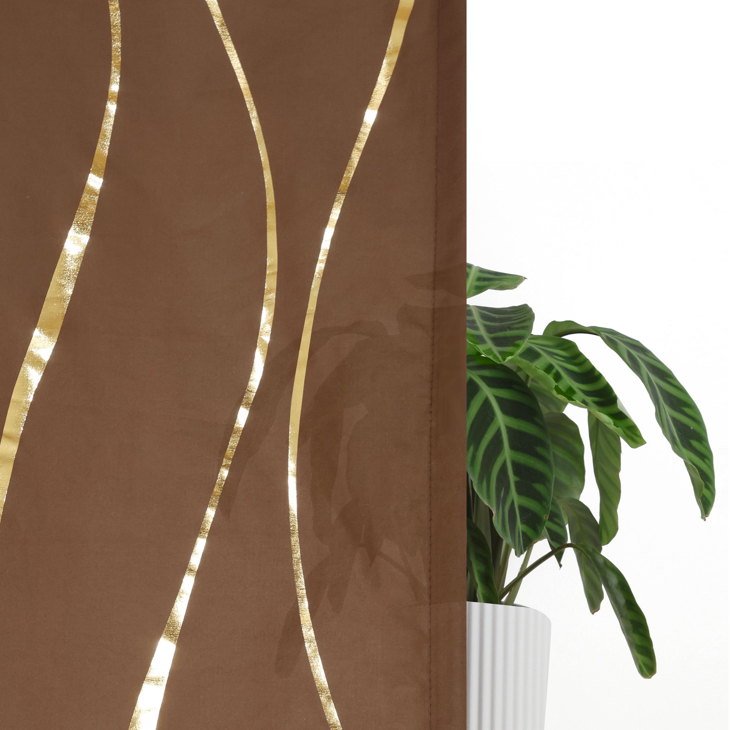 GOODproduct Gardine »Quinnton« Ösen 2 Stk. tlg. Metallic-Akzente, Gardine, mittelleichter Stoff, halbtransparent,