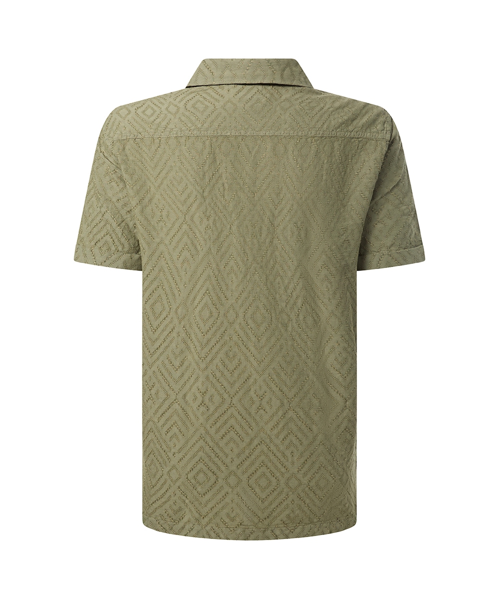 Pioneer Authentic Jeans Kurzarmhemd mit Jacquard Muster