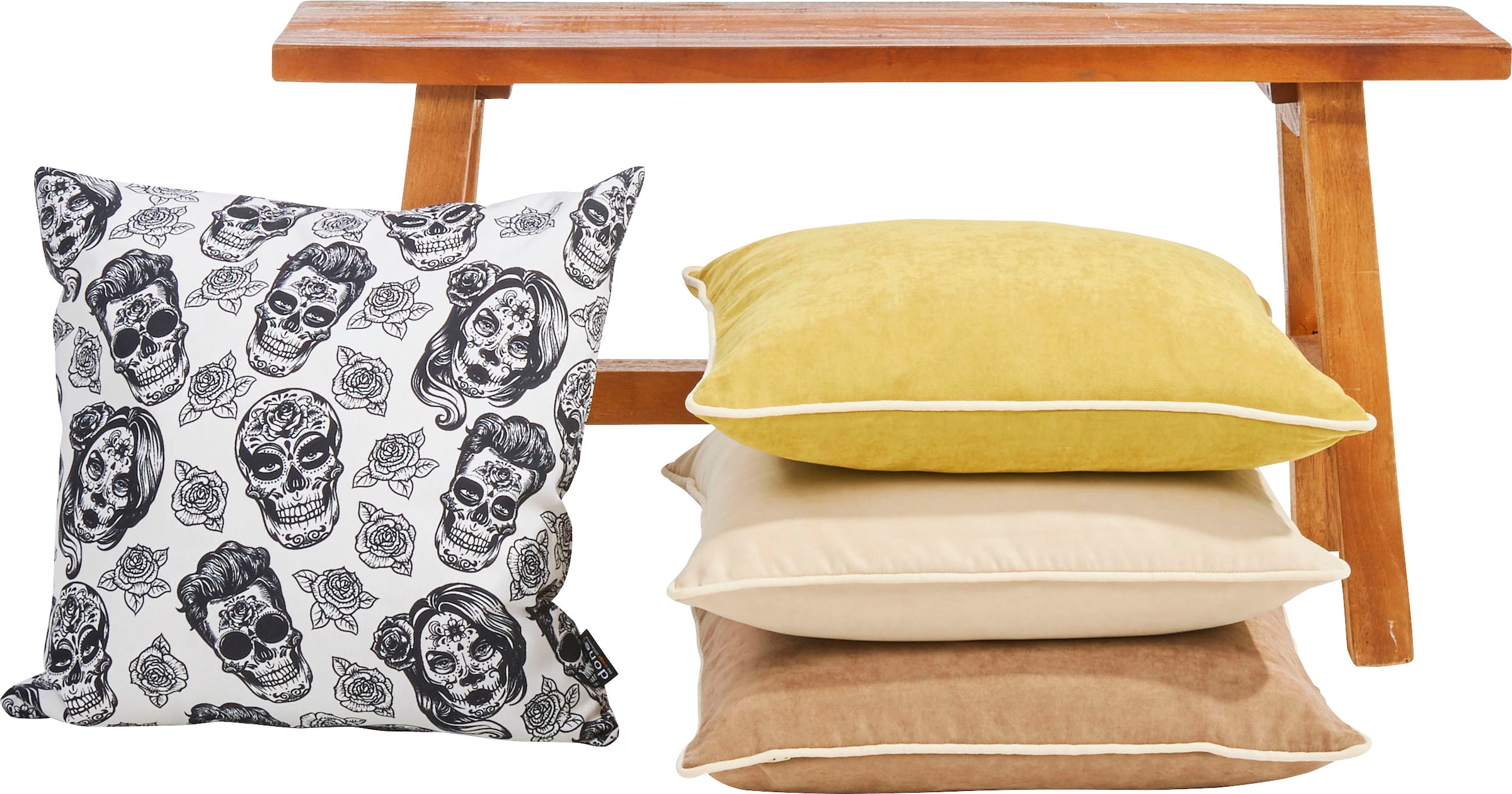 done.® Dekokissen »Panama Print Skulls« Beidseitig bedruckte Kissenhüle ohne Füllung, 1 Stück