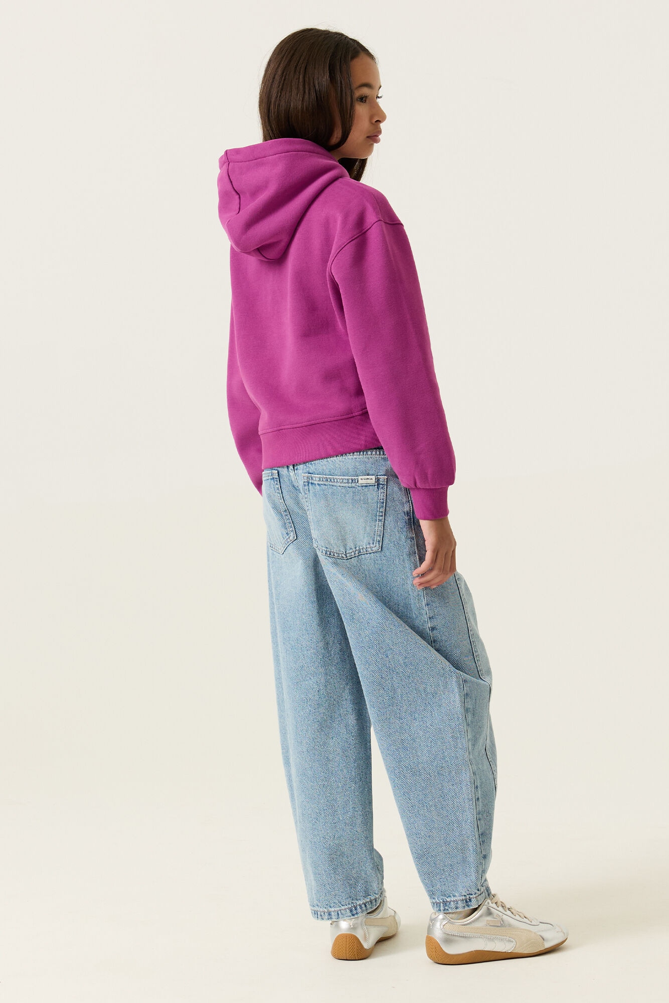 Garcia Sweat-shirt , pour filles, en coupe courte, avec capuche
