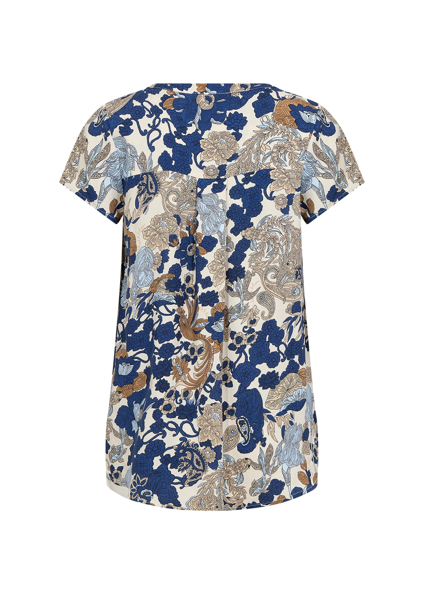 soyaconcept Shirtbluse »SC-CUNILLA 1« aus Viskose, normal geschnitten, mit längerem Rückenteil, gemustert