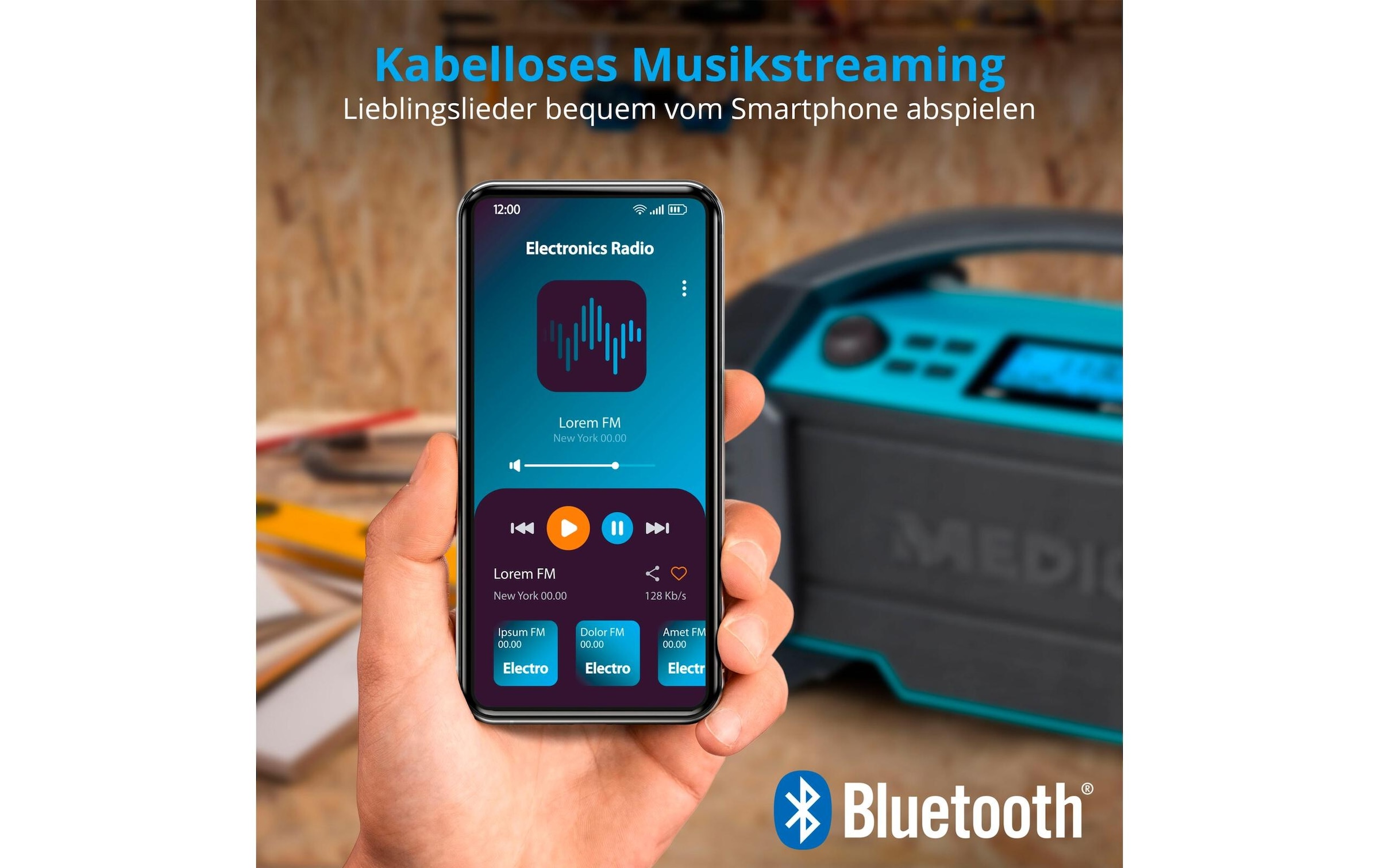Medion® Baustellenradio »LIFE E66050 Blau« (Bluetooth Digitalradio (DAB+) | FM-Tuner )