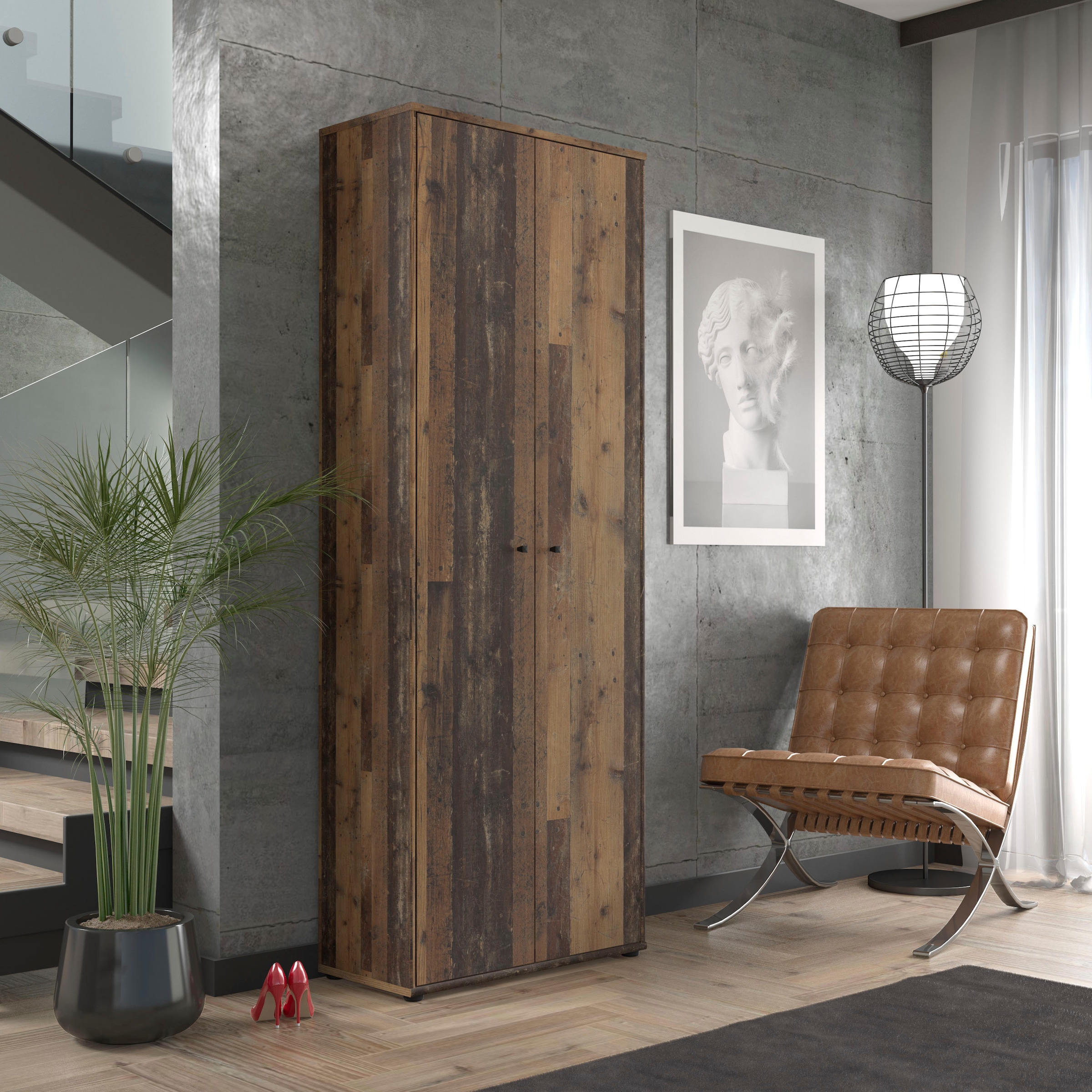 FORTE Armoire à chaussures »Tempra, Mehrzweckschrank, 2 Türen, Einlegeböden, Höhe 197,5 cm« largeur 73,7 cm