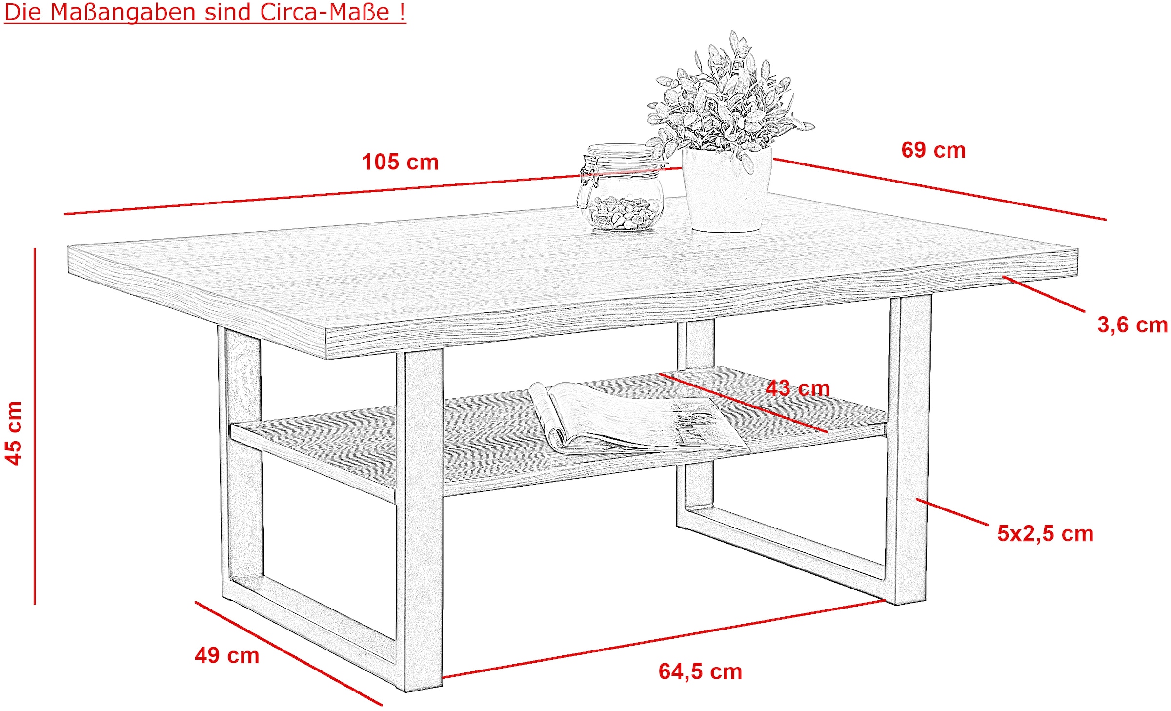 HELA Couchtisch »ANTON« mit Ablagefläche