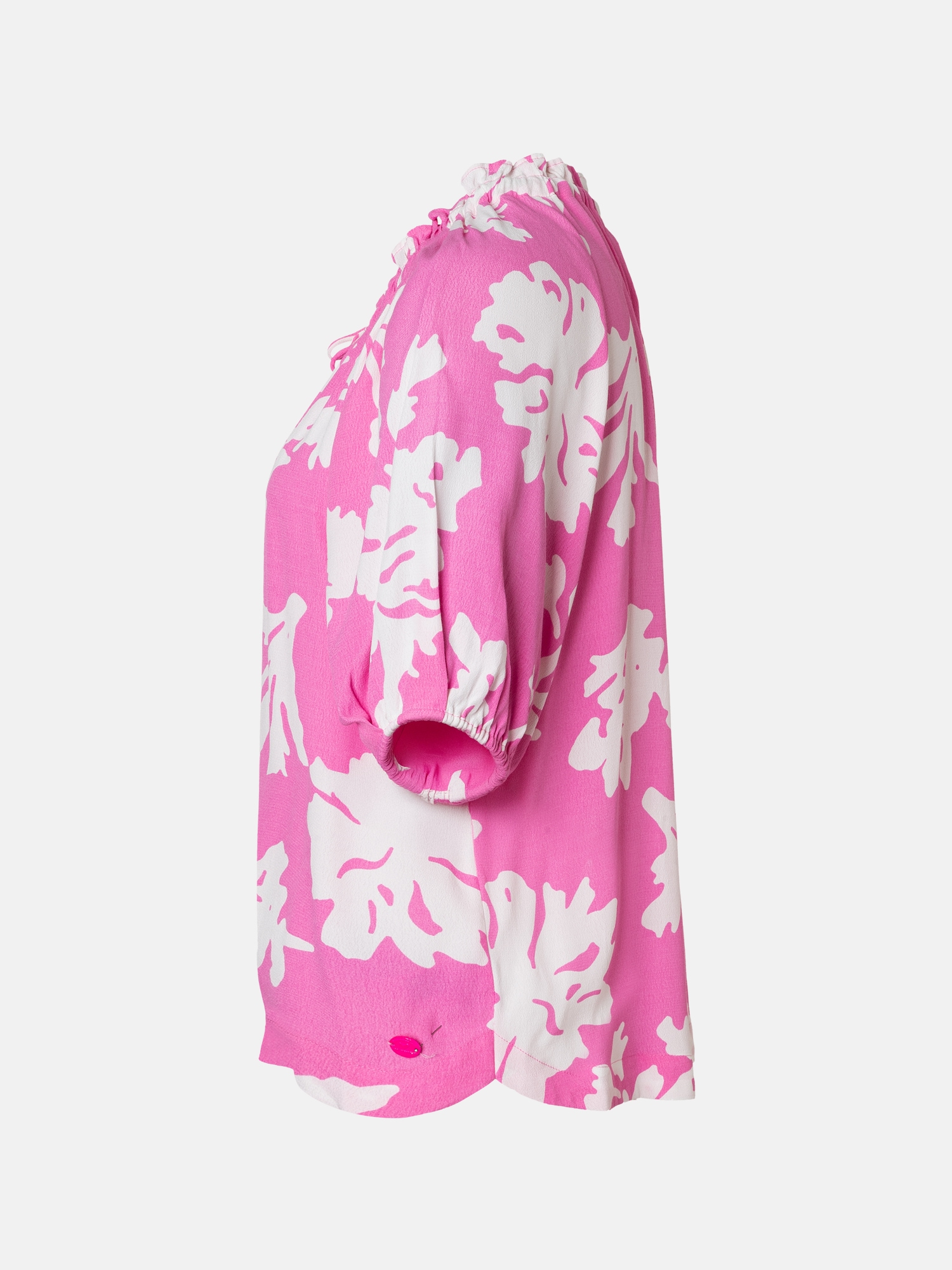 Lieblingsstück Druckbluse »RiaL« mit gerafftem Ausschnitt, Bindeband